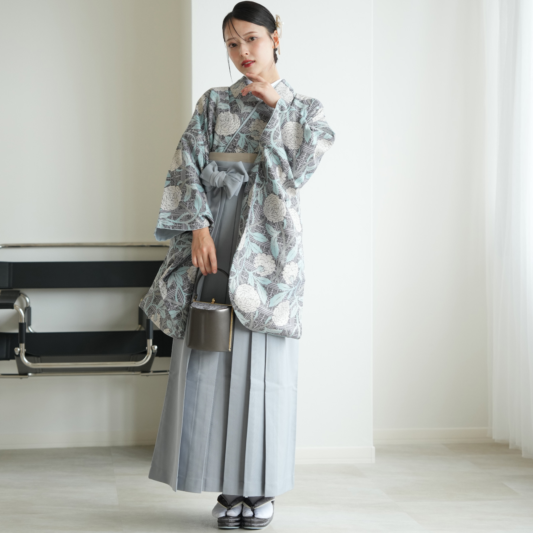 袴 レンタル 卒業式 2尺袖着物 17点セット ひよこ商店 古典柄 レトロ