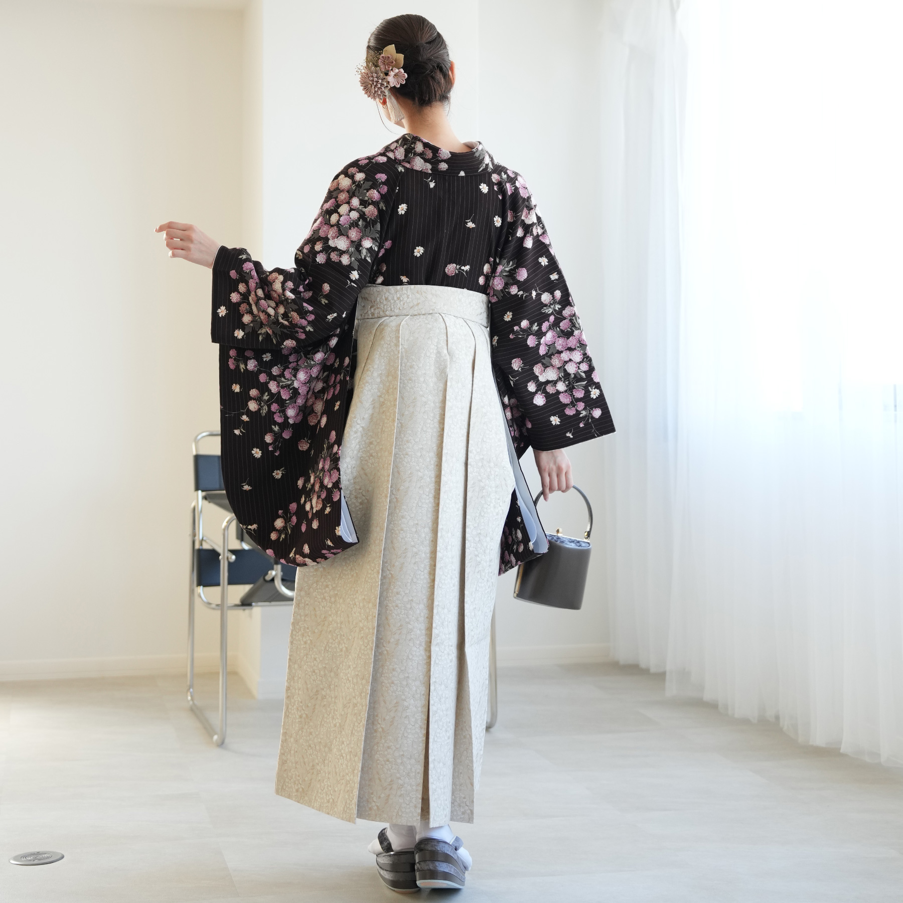 袴 レンタル 卒業式 2尺袖着物 17点セット kami shibai 古典柄