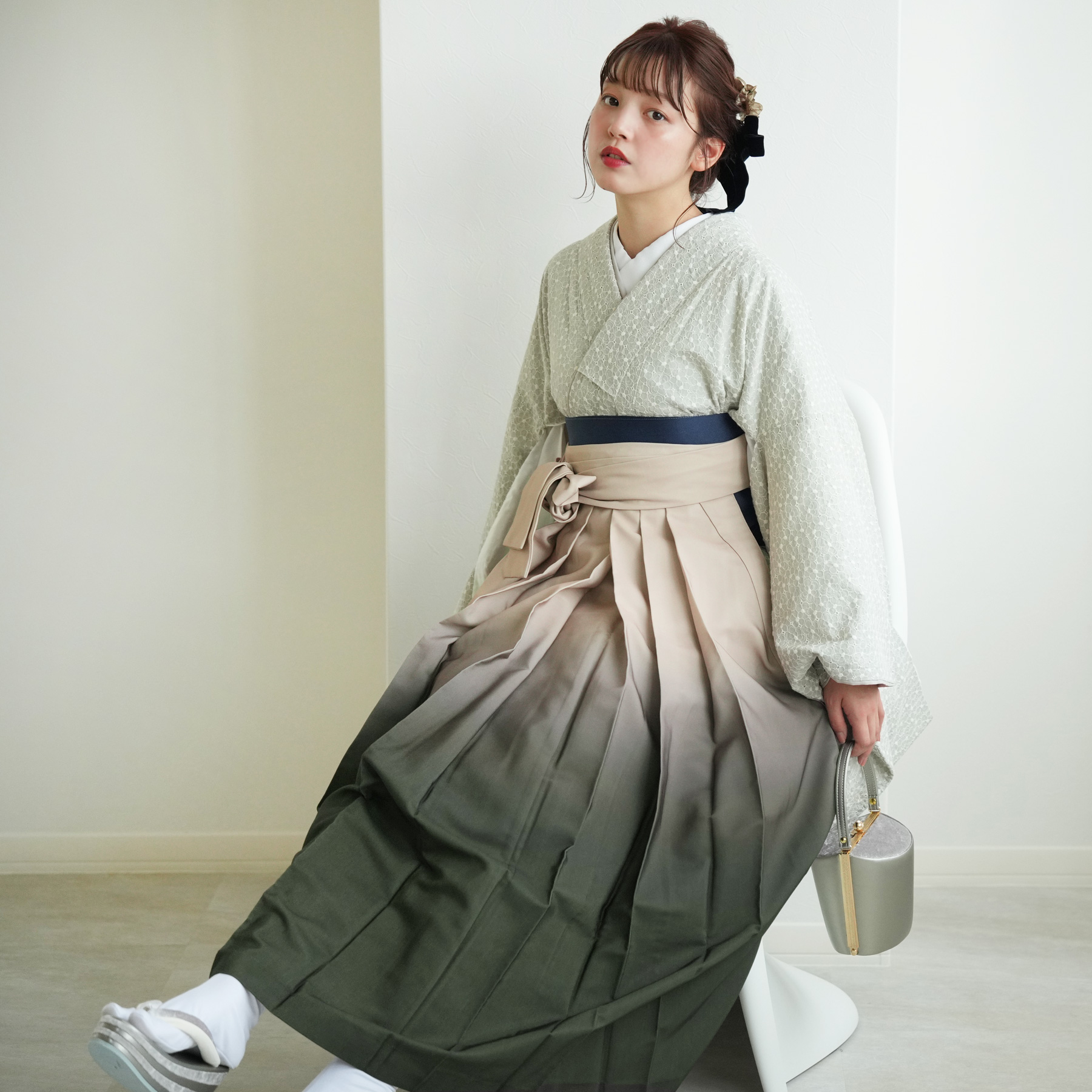 袴 レンタル 卒業式 2尺袖着物 17点セット utatane レトロ 袴 レンタル 卒業式 2尺袖着物 17点セット utatane レトロ