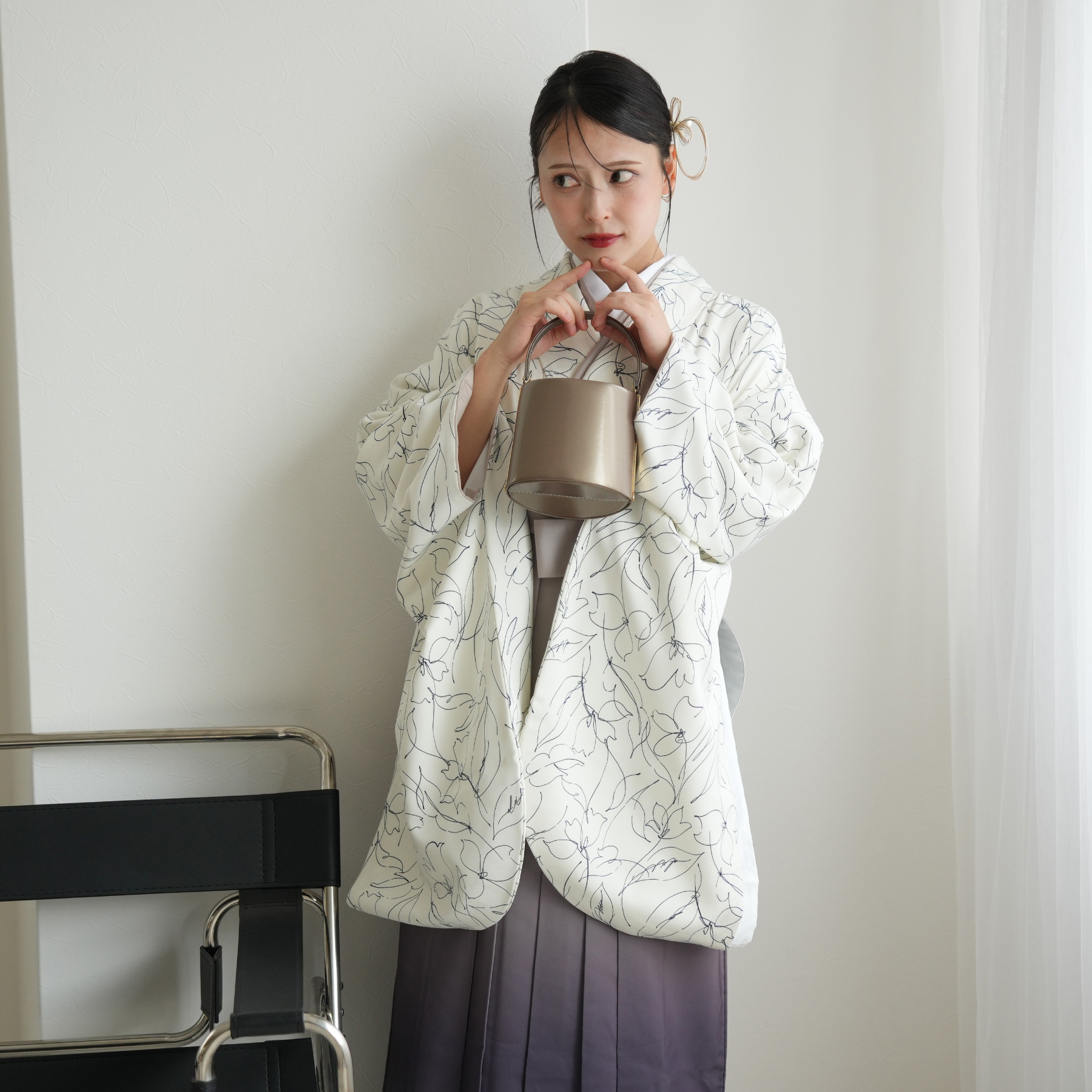 袴 レンタル 卒業式 袴 2尺袖着物 袴 17点セット utatane レトロモダン ...