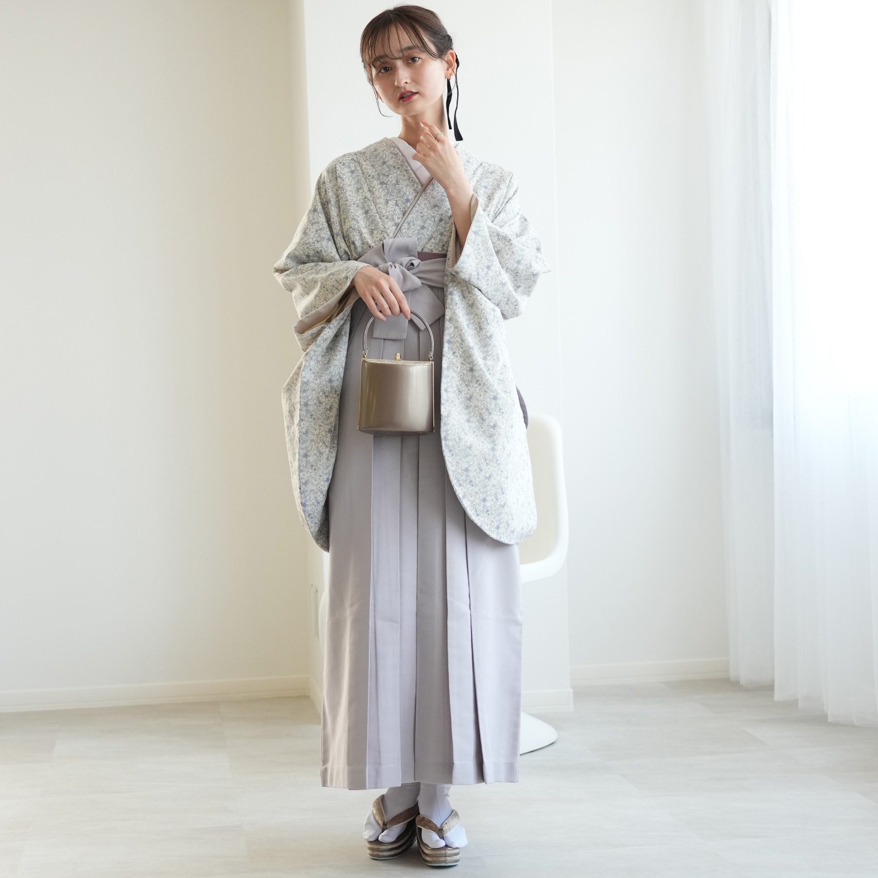 袴　2点セット　utatane utatane 袴 レンタル 卒業式 2尺袖着物 17点セット レトロモダン