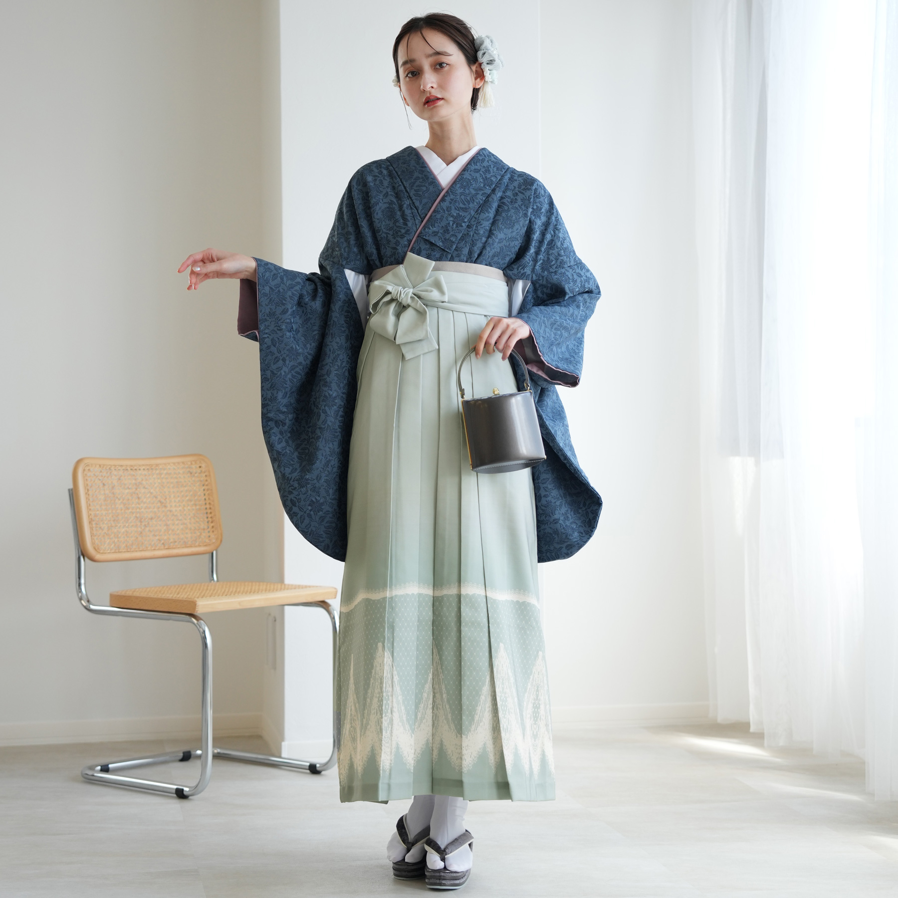 袴 レンタル 卒業式 2尺袖着物 17点セット ニコアンティーク レトロ