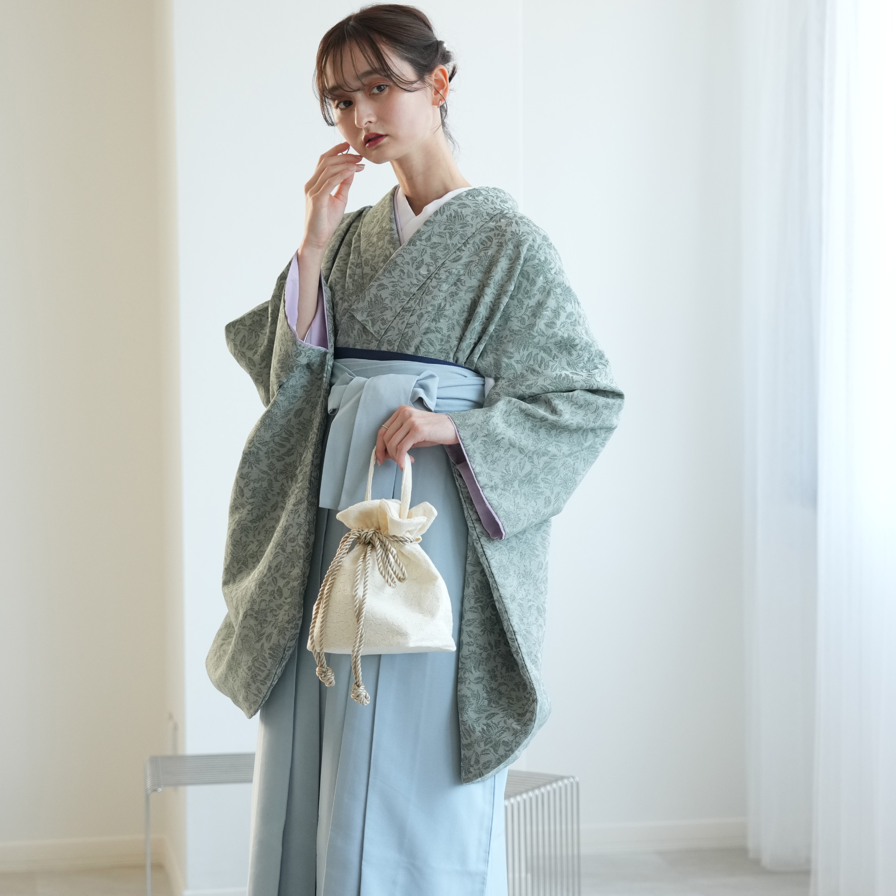 袴 レンタル 卒業式 2尺袖着物 17点セット ニコアンティーク レトロ