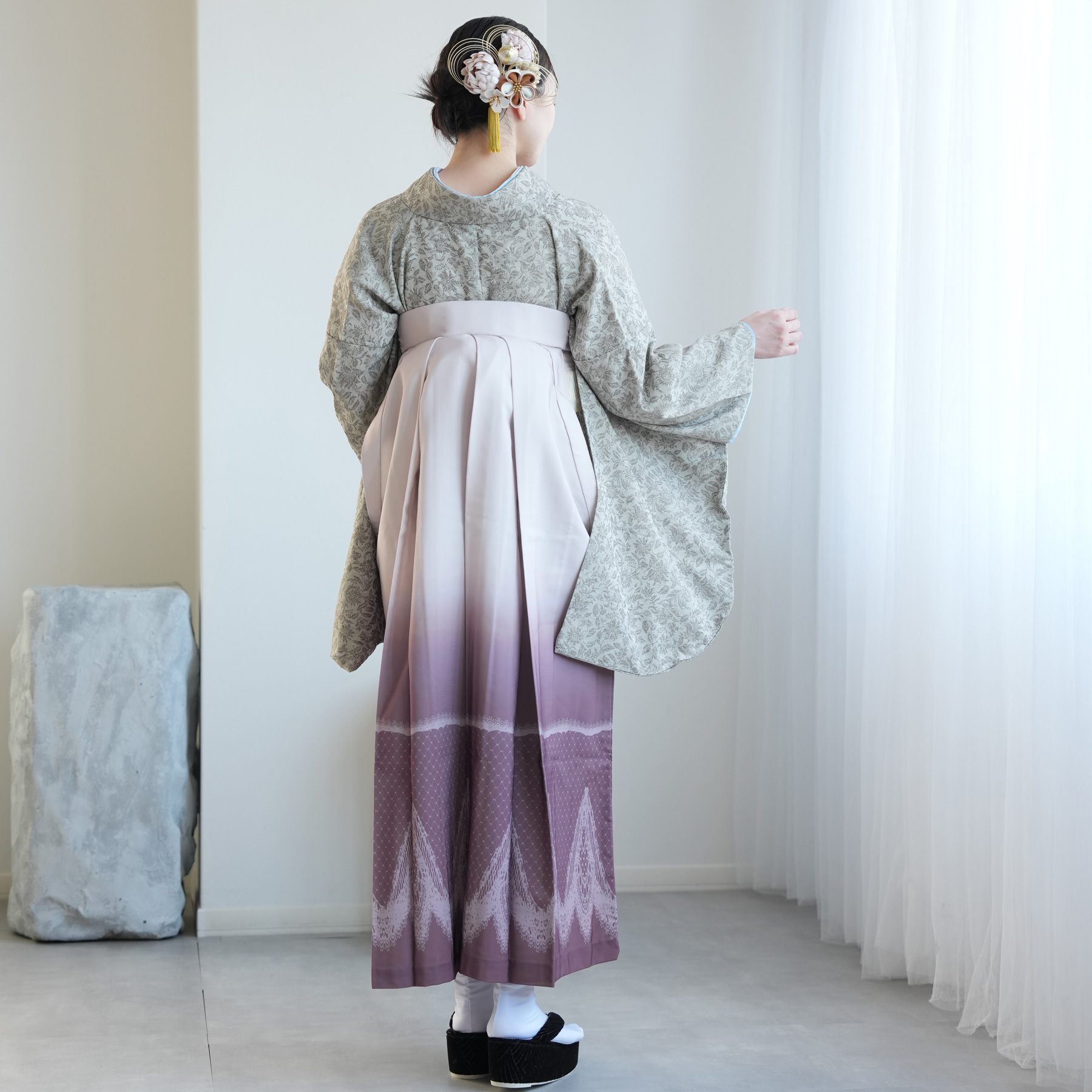 袴 レンタル 卒業式 二尺袖着物 17点セット ニコアンティーク レトロ