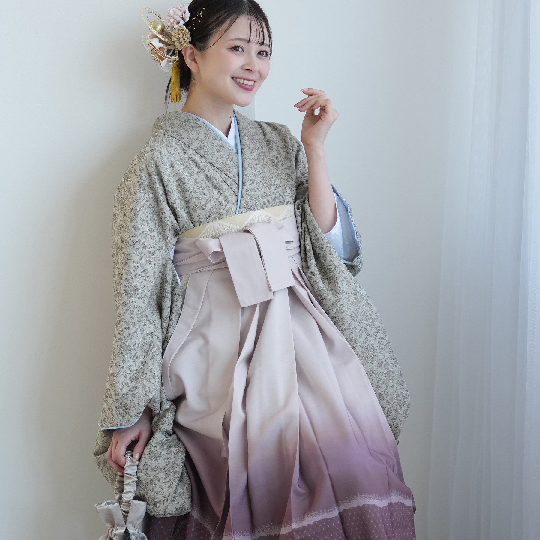 袴 レンタル 卒業式 二尺袖着物 17点セット ニコアンティーク レトロ