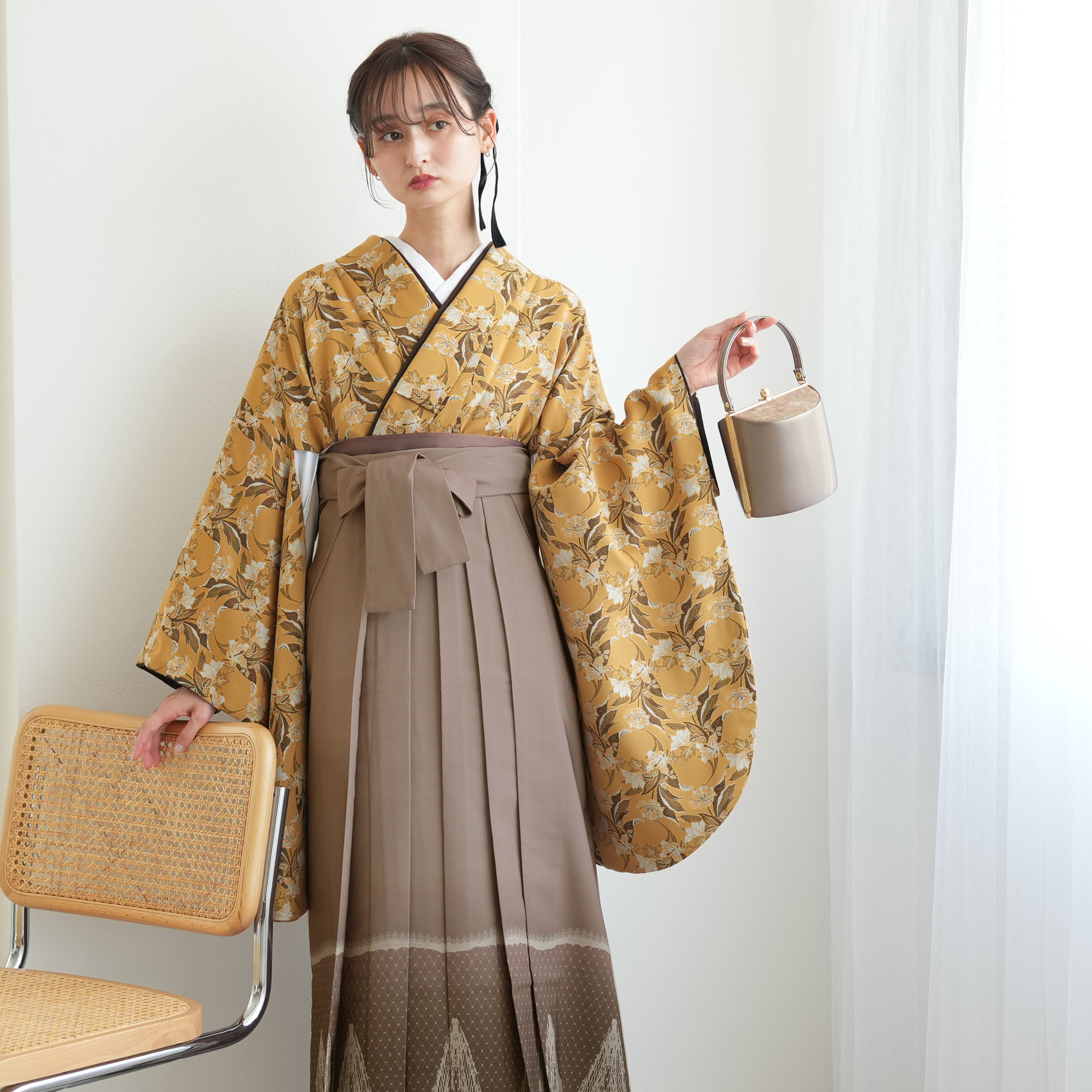 アンティーク着物★袴セット 楽天市場】袴 セット 卒業式 女性 4点セット「二尺袖：ブーケ