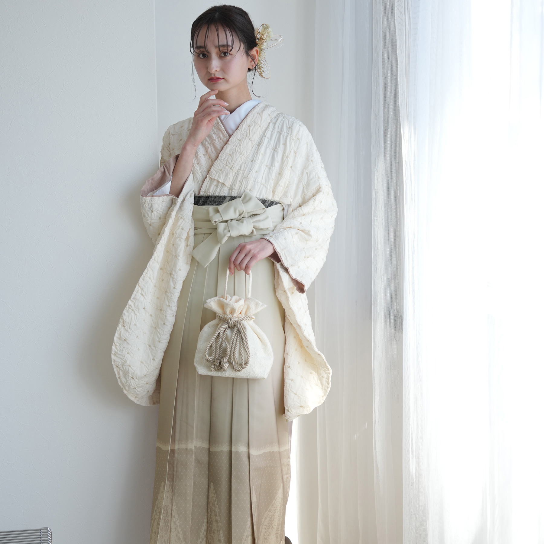 袴 レンタル 卒業式 袴セット 二尺袖着物 17点セット ニコアンティーク