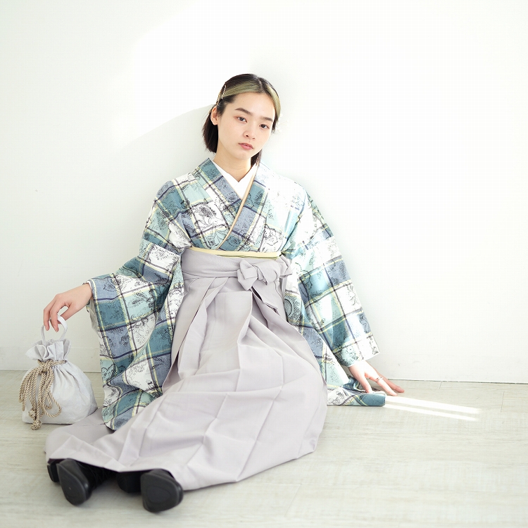 utatane袴2着セット utatane 袴 卒業式 購入 2尺袖着物+袴の2点セット レトロ 袴