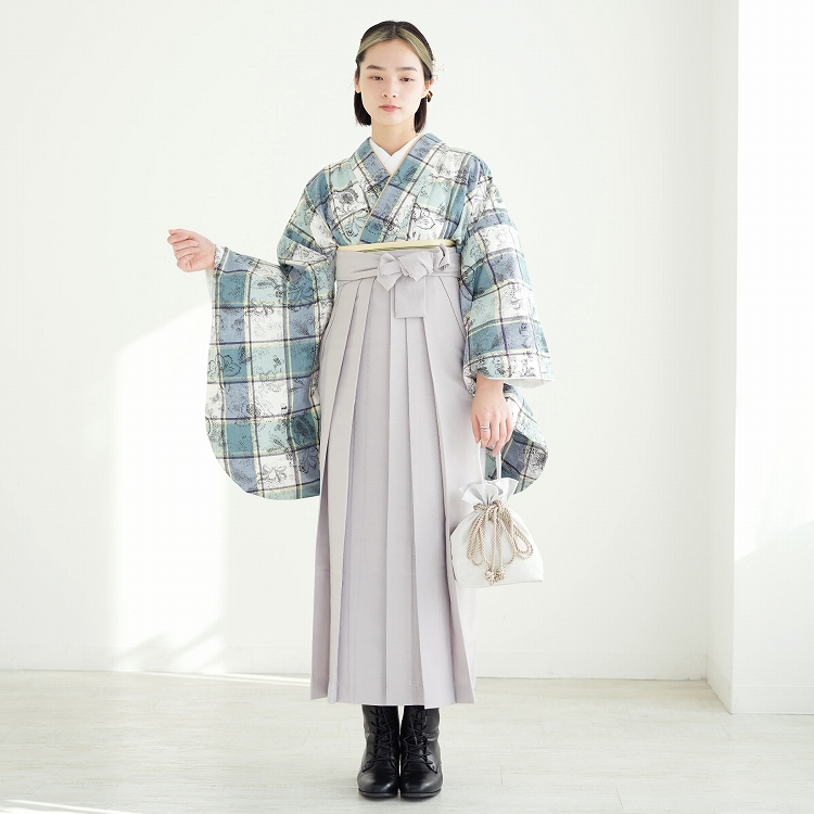袴　2点セット　utatane utatane 袴 レンタル 卒業式 2尺袖着物 17点セット レトロモダン