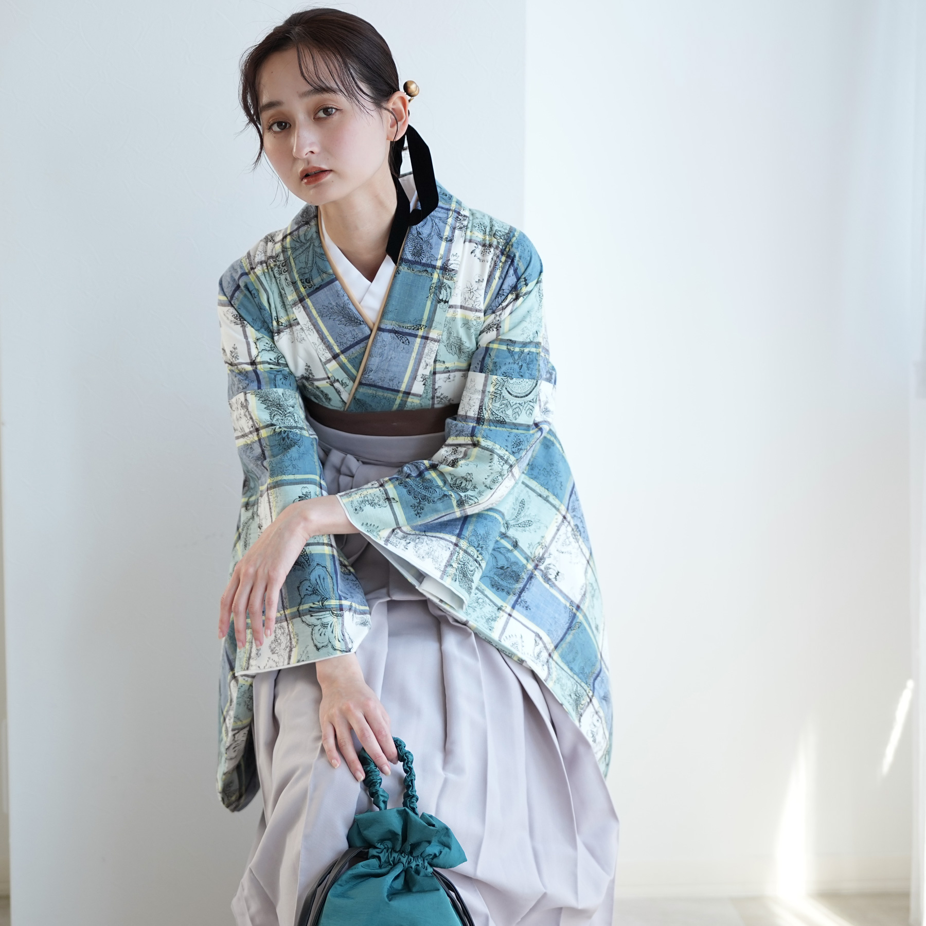 袴 レンタル 卒業式 2尺袖着物 17点セット utatane レトロ モダン 袴 