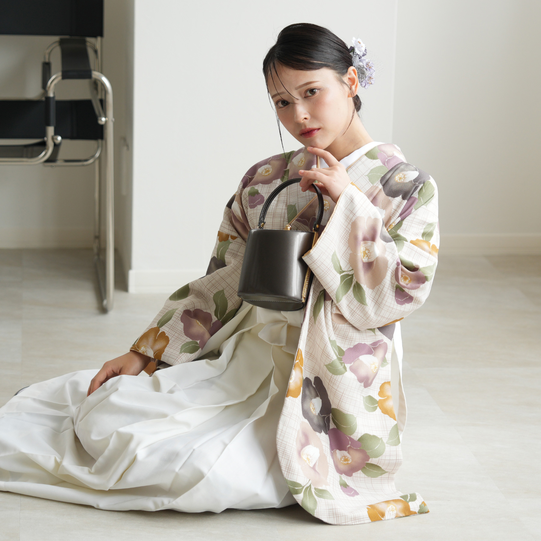 袴 レンタル 卒業式 2尺袖着物 17点セット utatane 古典柄 レトロ 