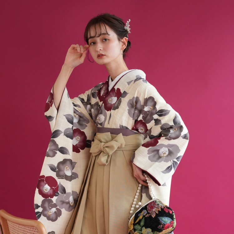袴 レンタル 卒業式 2尺袖着物 17点セット utatane 古典柄