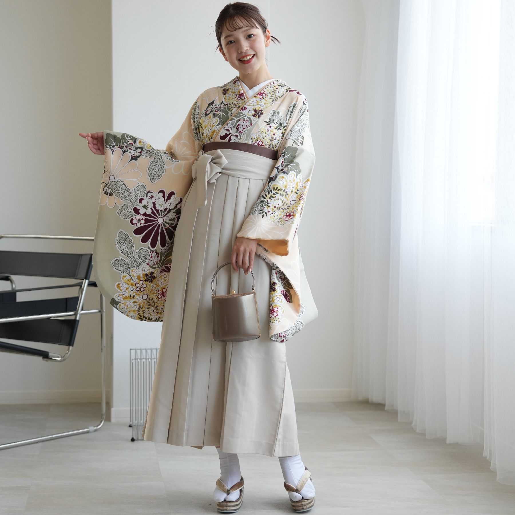 袴 レンタル 卒業式 2尺袖着物 17点セット utatane 古典柄 レトロ