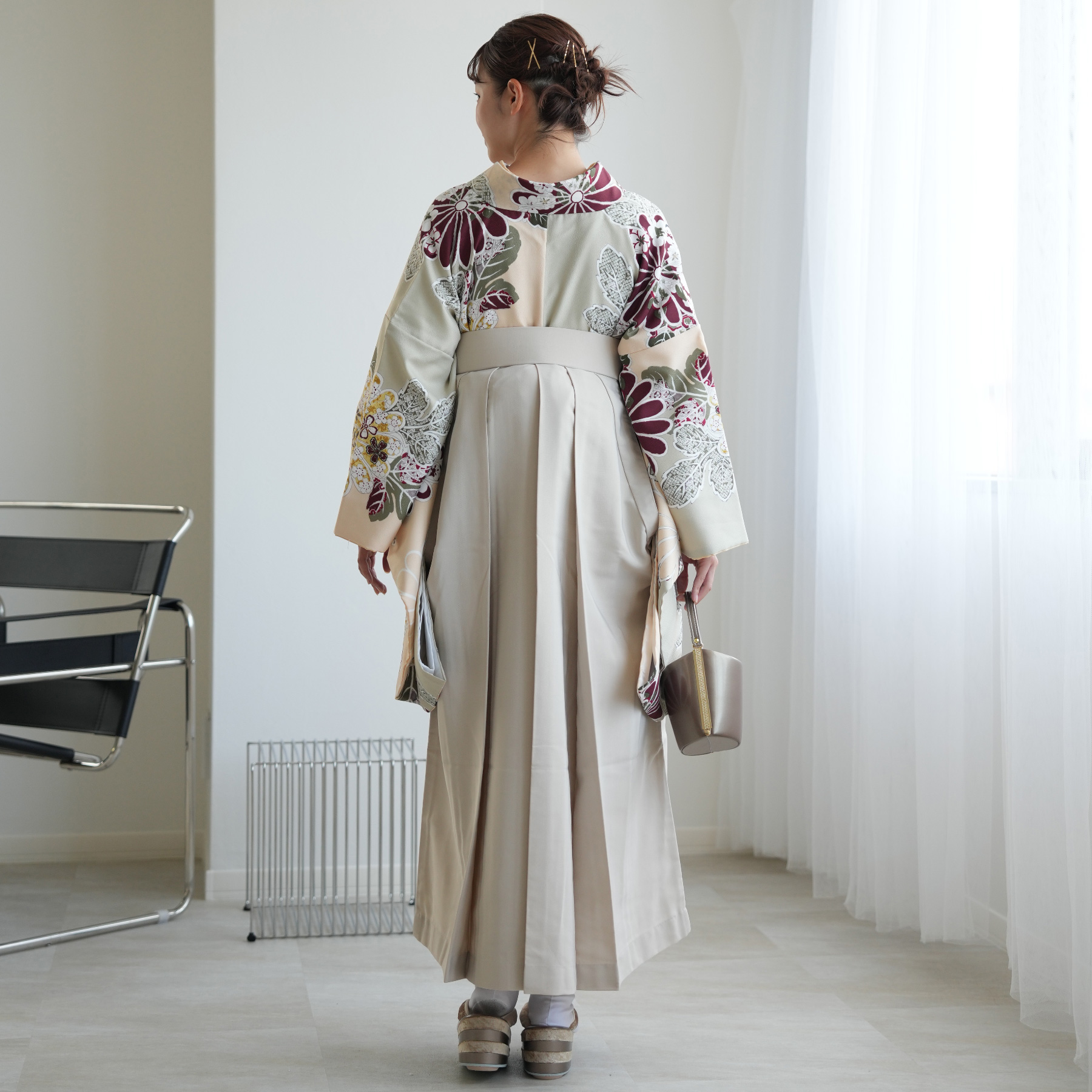 袴 レンタル 卒業式 2尺袖着物 17点セット utatane 古典柄 レトロ