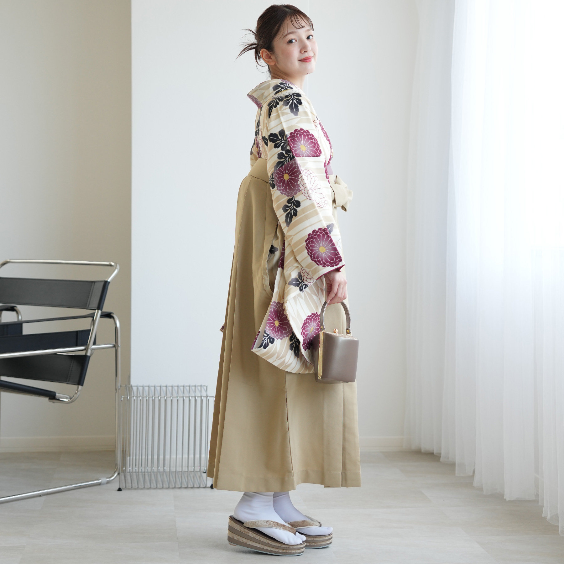 袴 レンタル 卒業式 2尺袖着物 17点セット ニコアンティーク