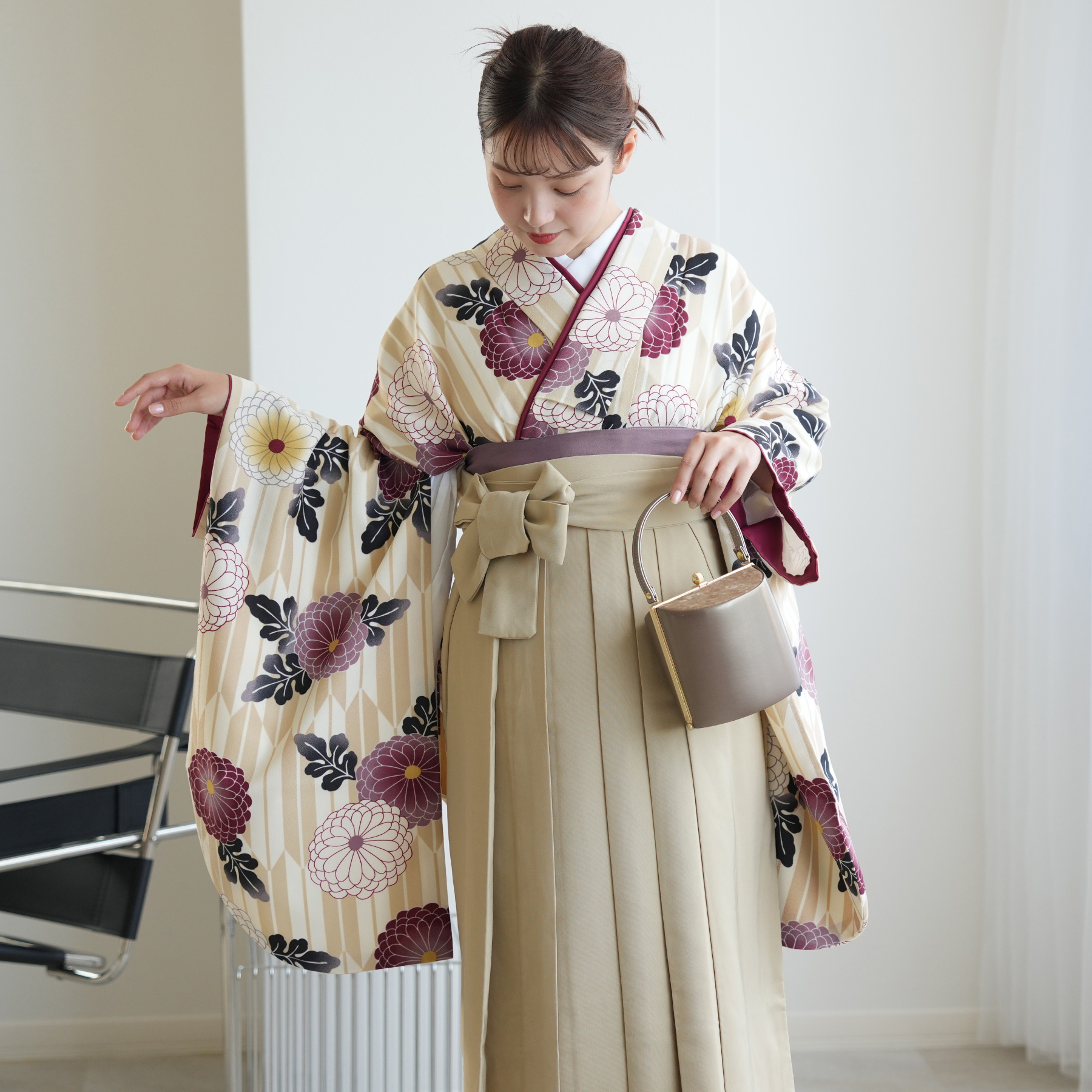 着物と袴のセット　新品未使用 ウタタネ　ニコアンティーク　卒業式 utatane｜ニコアンティーク/(W)ニコアンティーク 2尺袖着物 袴 2