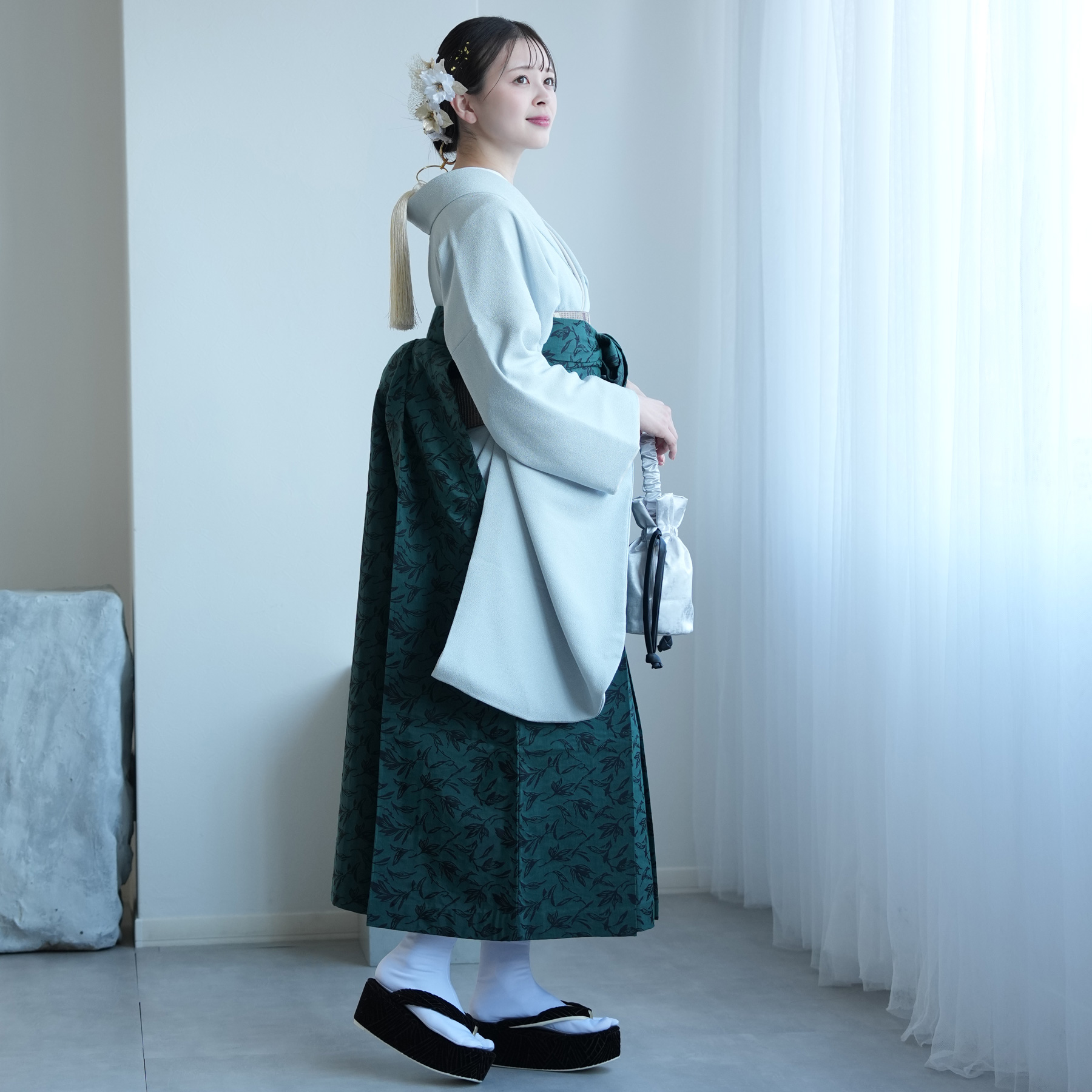 袴 レンタル 卒業式 二尺袖着物 17点セット utatane レトロ 袴セット 