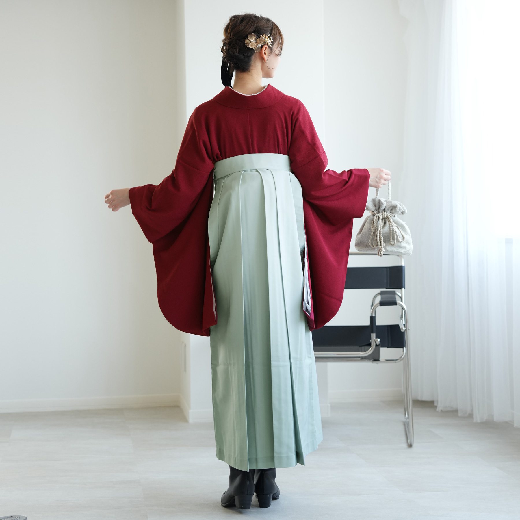 袴 レンタル 卒業式 2尺袖着物 袴 17点セ...の詳細画像5