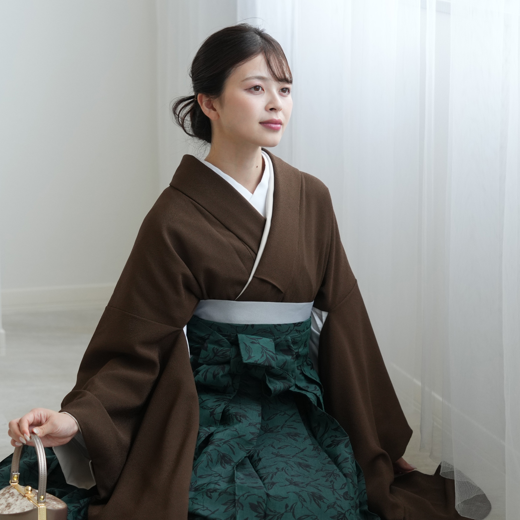 袴 レンタル 卒業式 2尺袖着物 17点セット utatane 古典柄 レトロ 袴