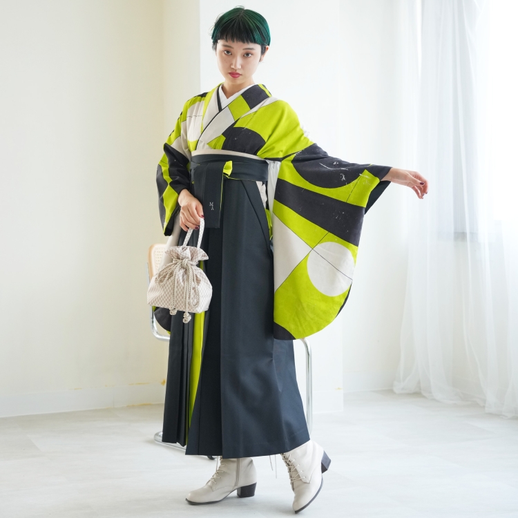 レンタル 袴 卒業式 2尺袖着物 袴セット 17点セット モダンアンテナ 二