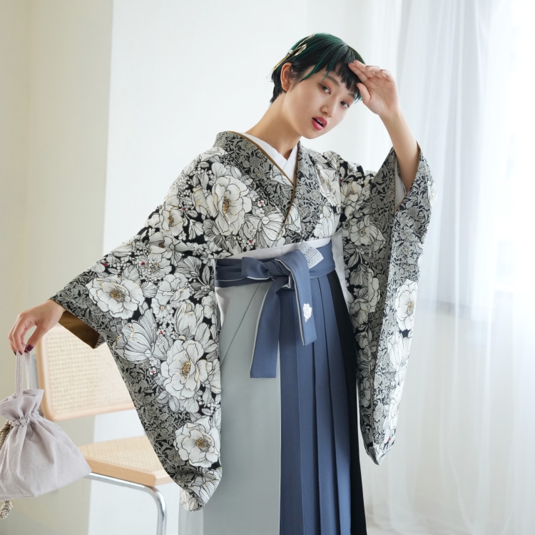 最新　玉城ティナ 紅一点 個性的 袴 人気   卒業式  着物　二尺袖　単品 袴 レンタル 卒業式 2尺袖着物 17点セット 玉城ティナ×紅一点 古典柄