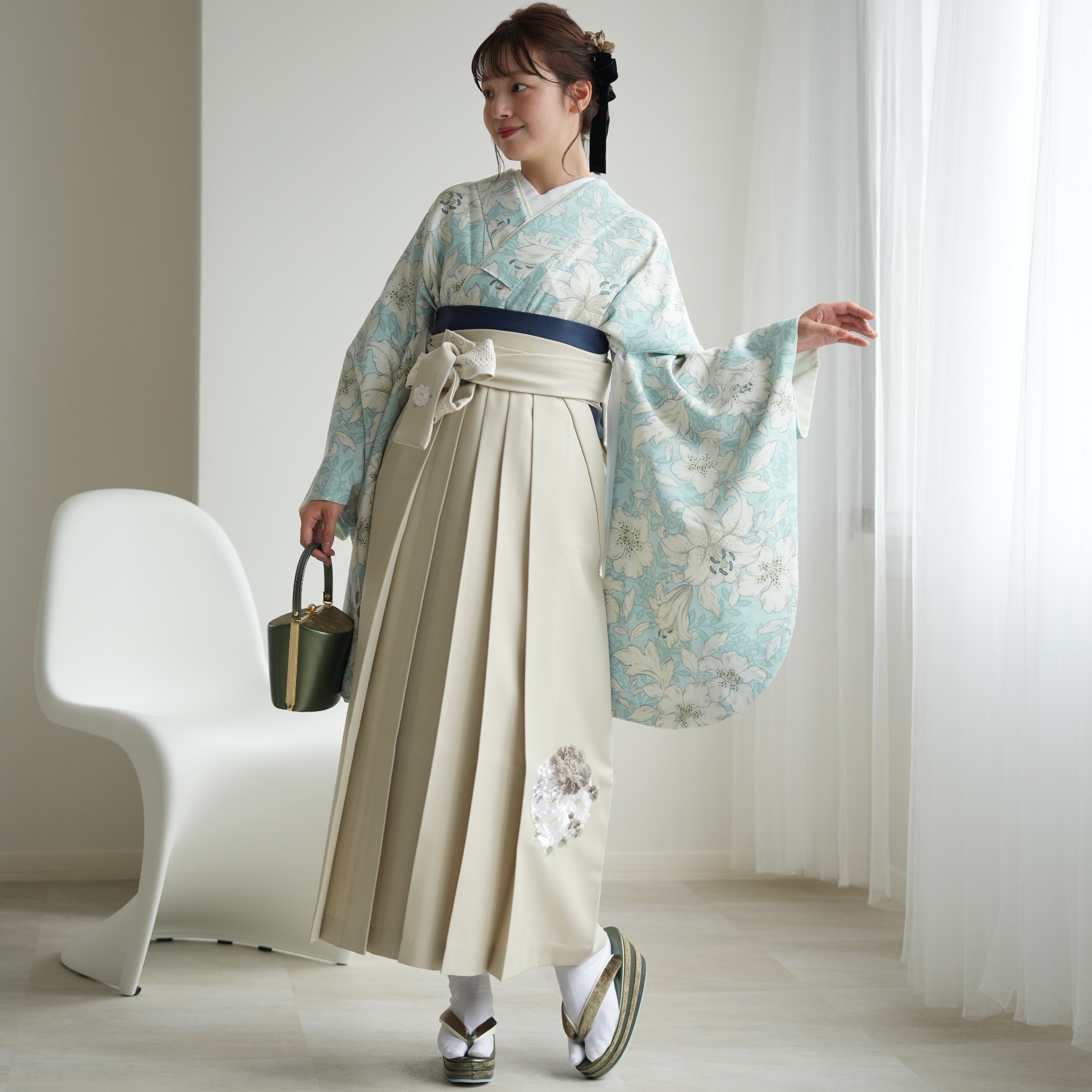 袴 レンタル 卒業式 2尺袖着物 17点セット 玉城ティナ×紅一点 レトロ