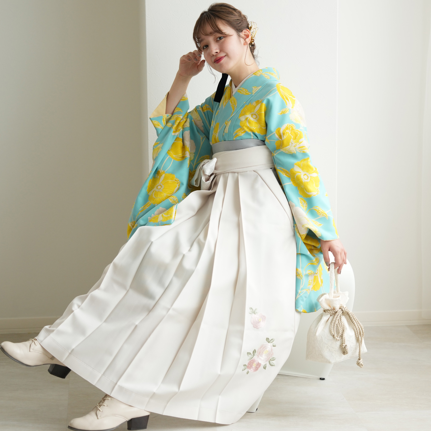袴 レンタル 卒業式 玉城ティナ×紅一点 17点セット エメラルドにレモン