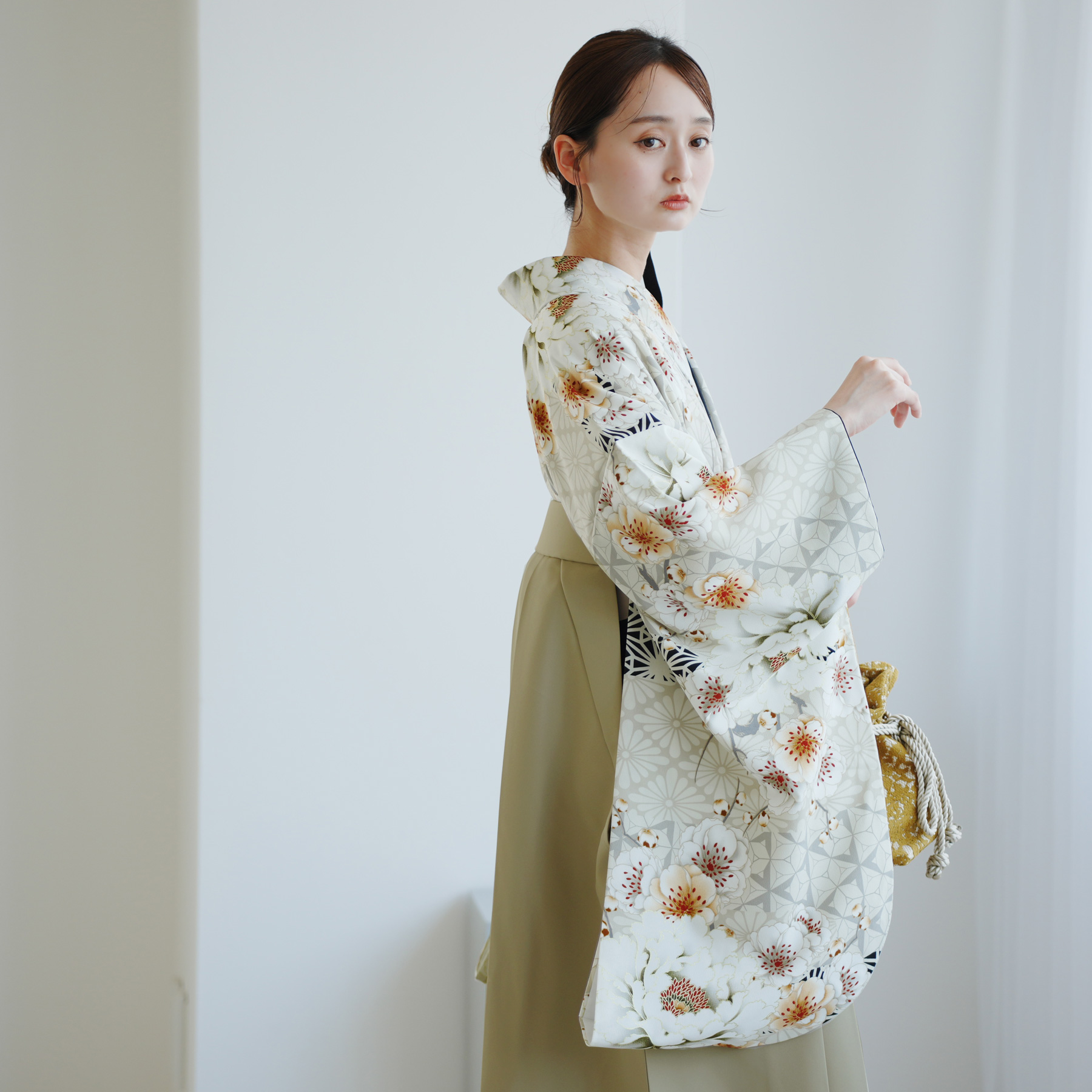 袴 レンタル 卒業式 JAPAN STYLE×中村里砂 17点セット グレージュに