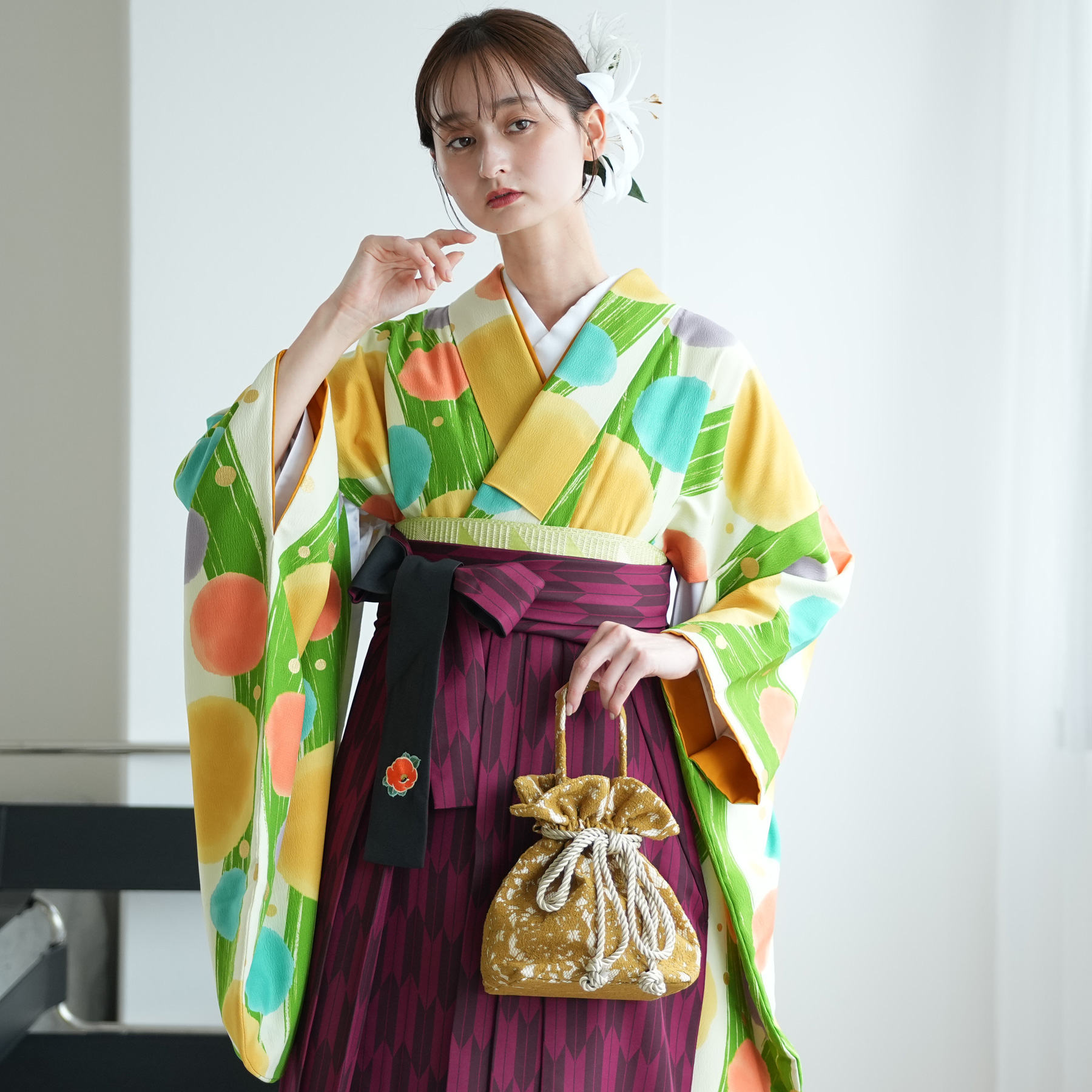 卒業式袴セット 大正浪漫 蝶々 レトロモダン 二尺袖 袴 女袴 卒業式袴セット 大正浪漫 蝶々 レトロモダン 二尺袖 袴 女袴