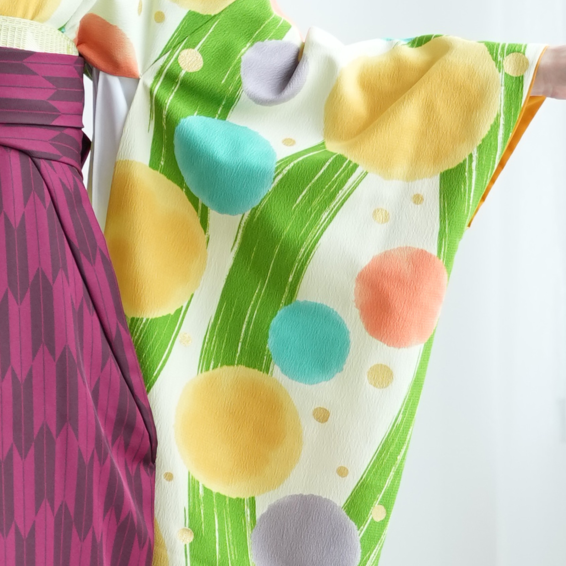 レディース2尺袖着物 袴 17点セット（バリエーションF）