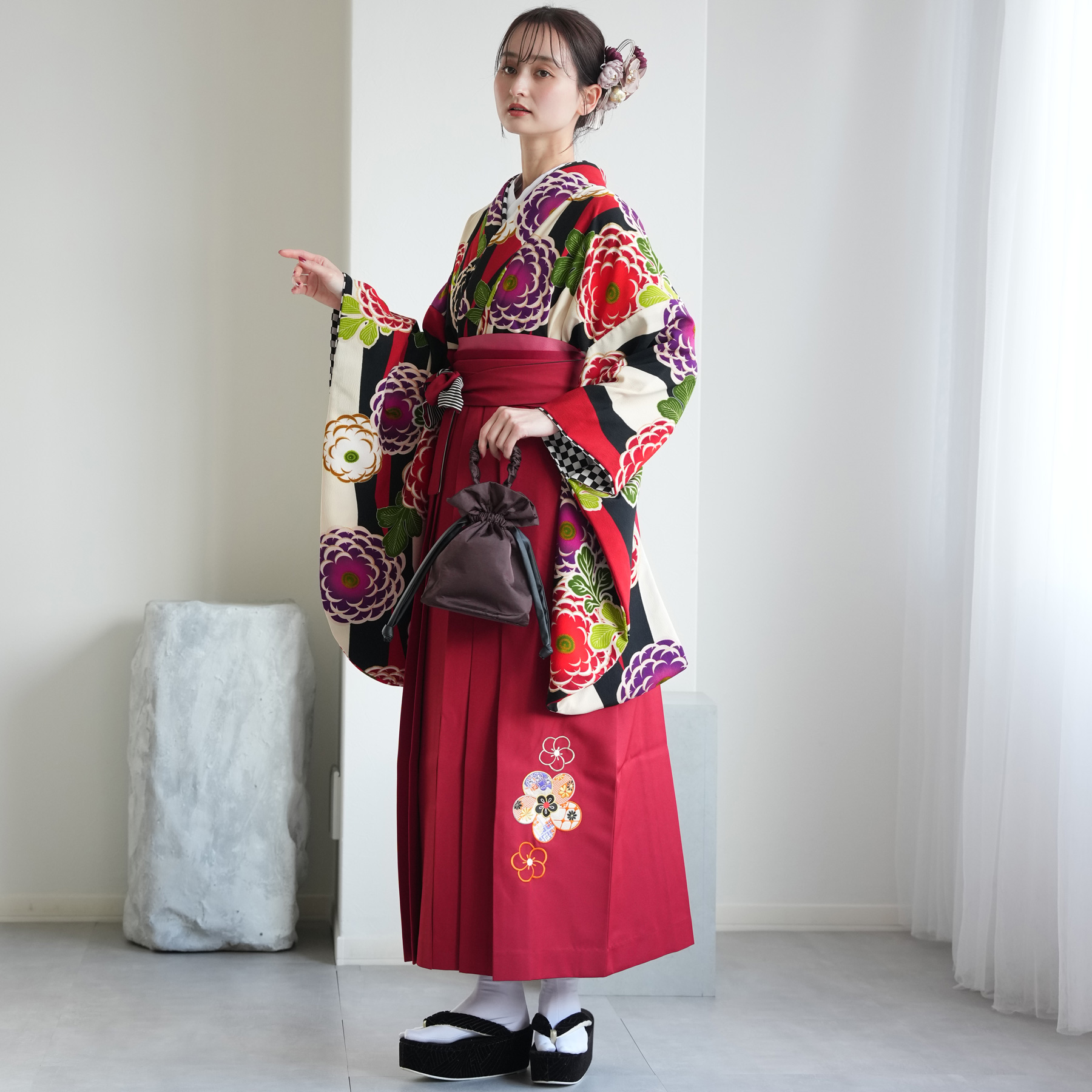 袴 レンタル 卒業式 二尺袖着物 17点セット...の詳細画像4
