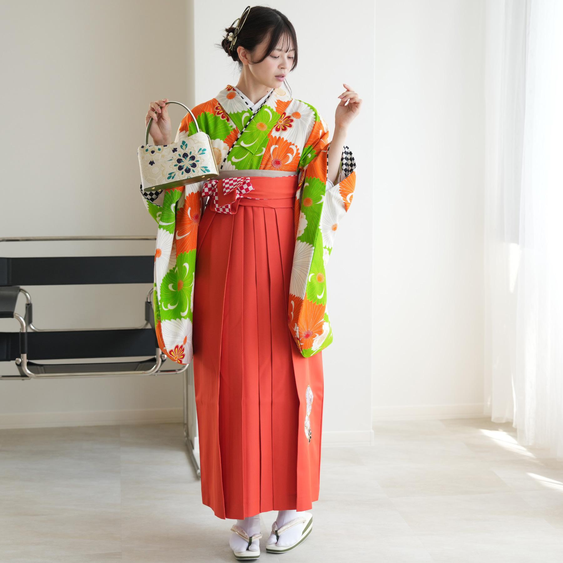 袴 レンタル 卒業式 2尺袖着物 17点セット JAPAN STYLE 古典 レトロ