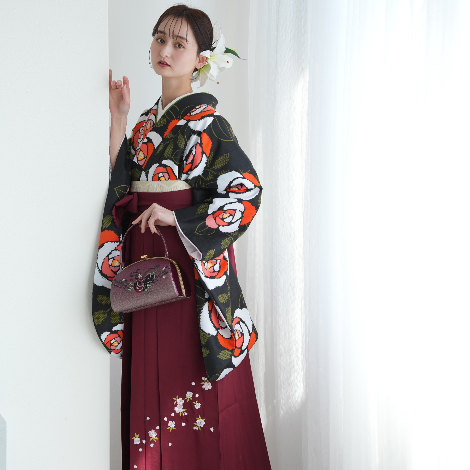 レディース2尺袖着物 袴 17点セット（バリエーションE）