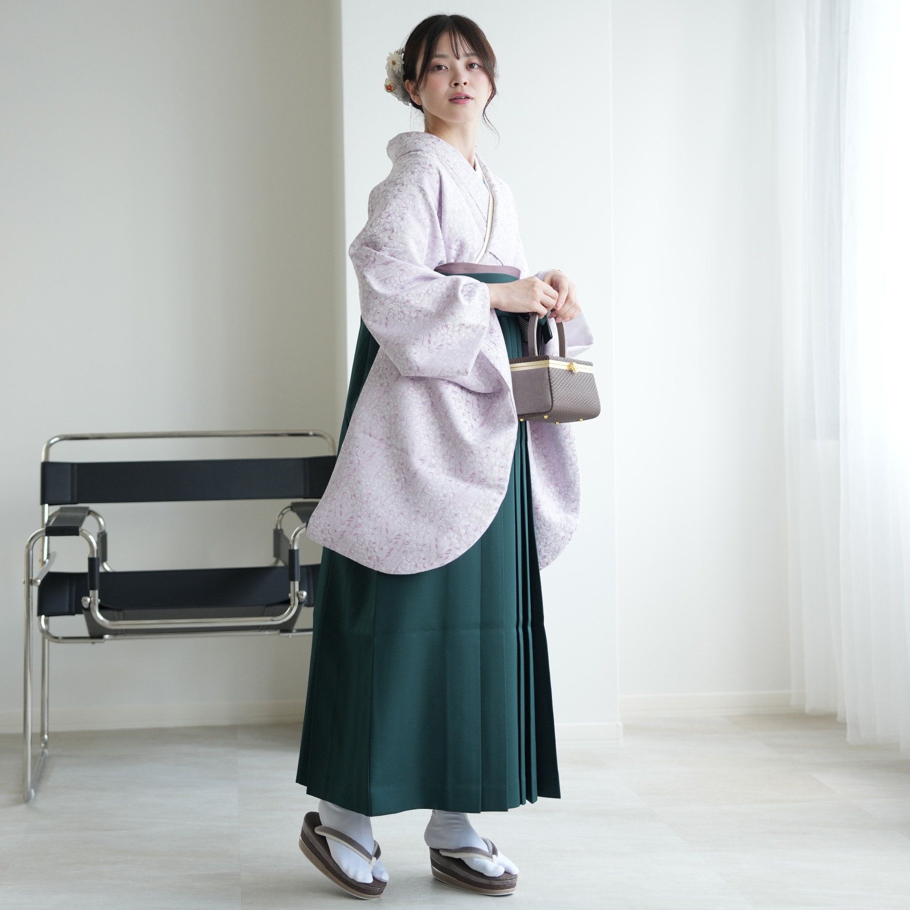 袴 レンタル 卒業式 2尺袖着物 袴 17点セット レトロ 袴セット ラベンダーピンクの可憐小花 : 1021660711 : 浴衣通販 utatane