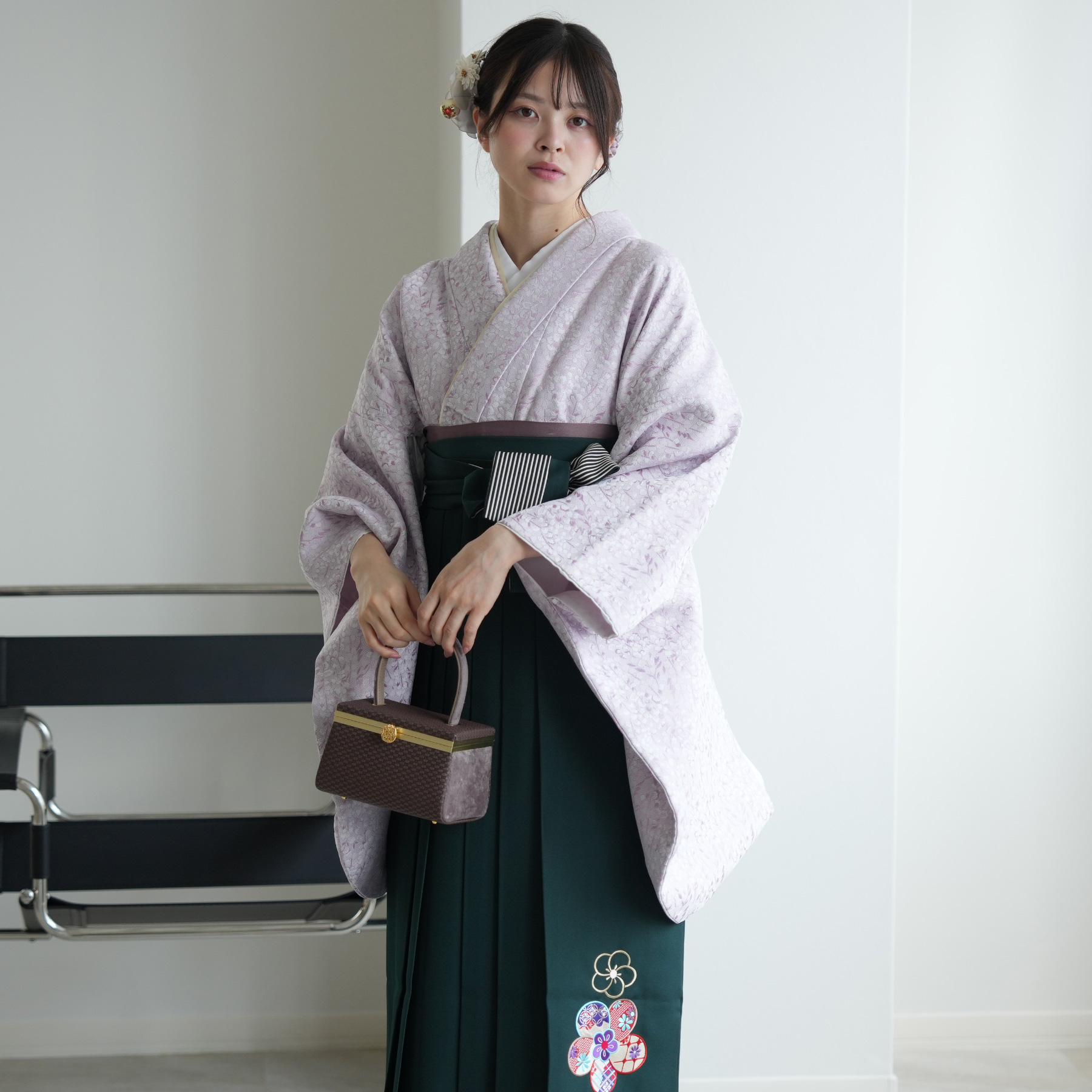 袴 レンタル 卒業式 2尺袖着物 袴 17点セット レトロ 袴セット ラベンダーピンクの可憐小花 : 1021660711 : 浴衣通販 utatane
