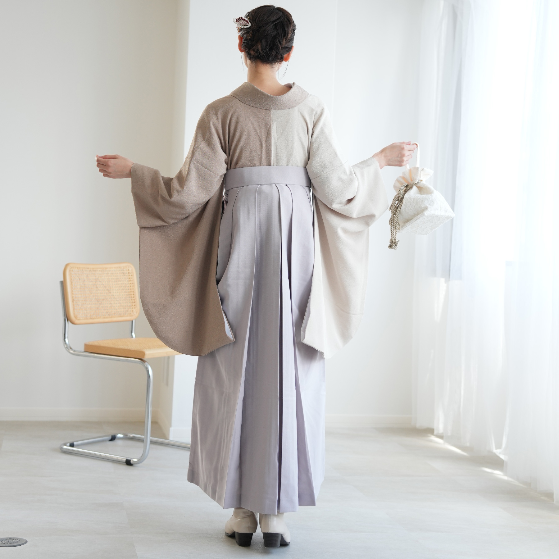 袴 レンタル 卒業式 2尺袖着物 17点セット utatane レトロ 袴セット
