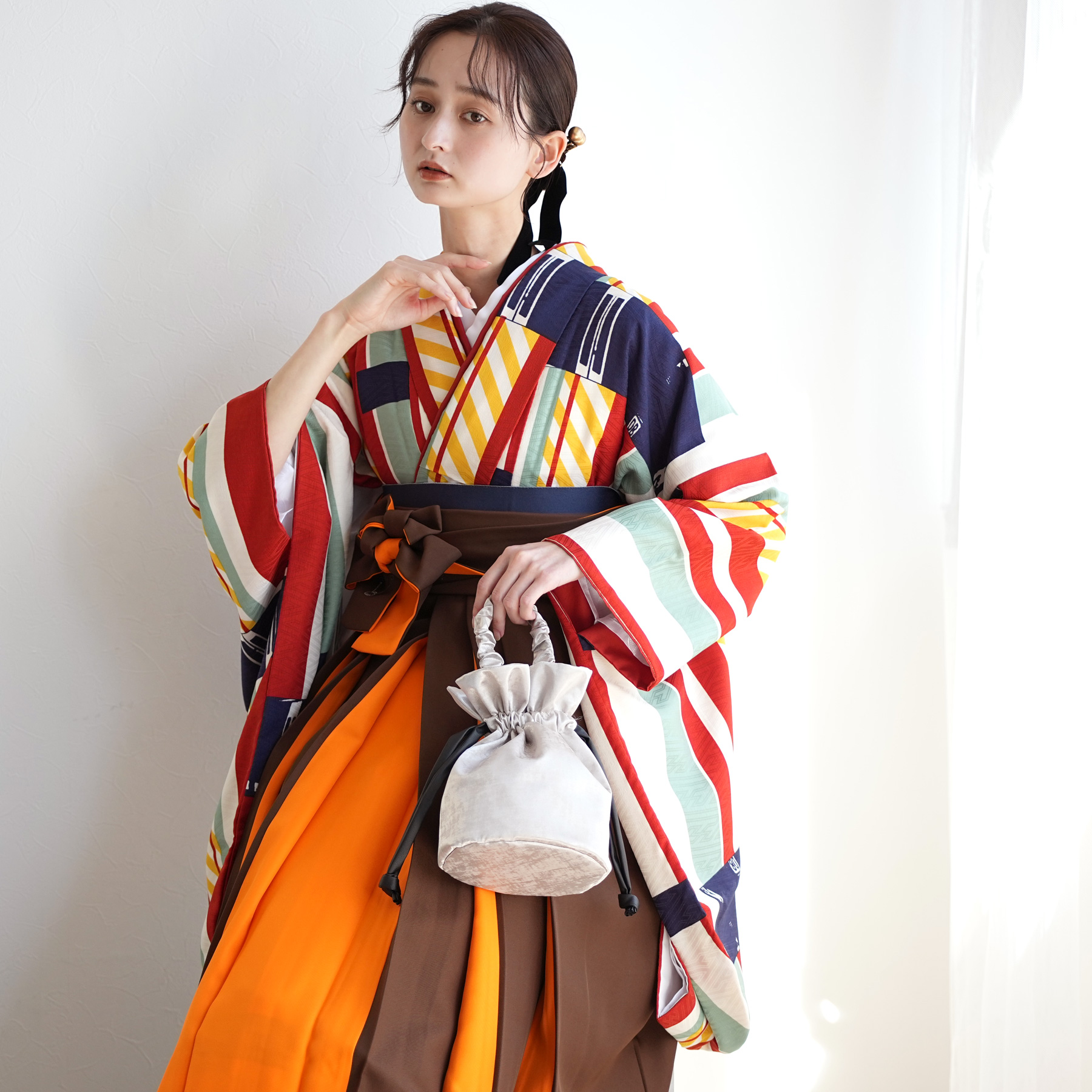 袴 レンタル 卒業式 2尺袖着物 17点セット モダンアンテナ