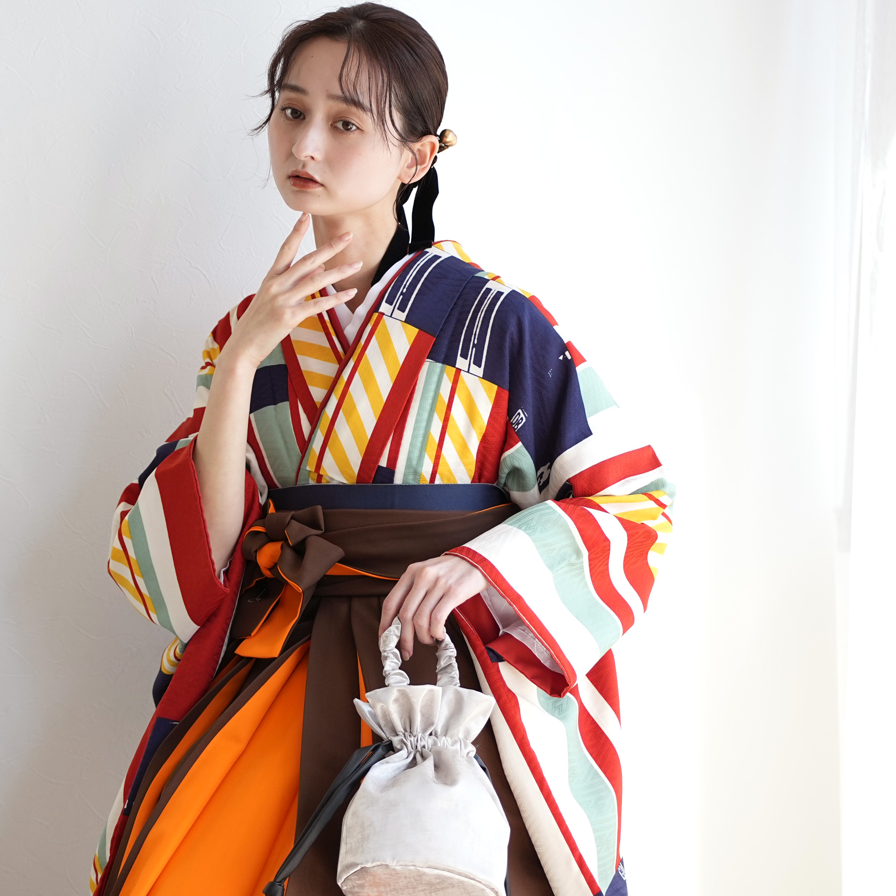 袴 レンタル 卒業式 2尺袖着物 17点セット モダンアンテナ