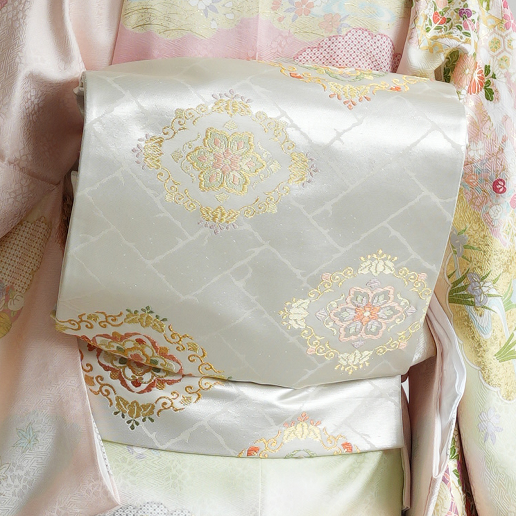 訪問着 レンタル おしゃれ 20点 フルセット 正絹 着物 花柄 ピンク系