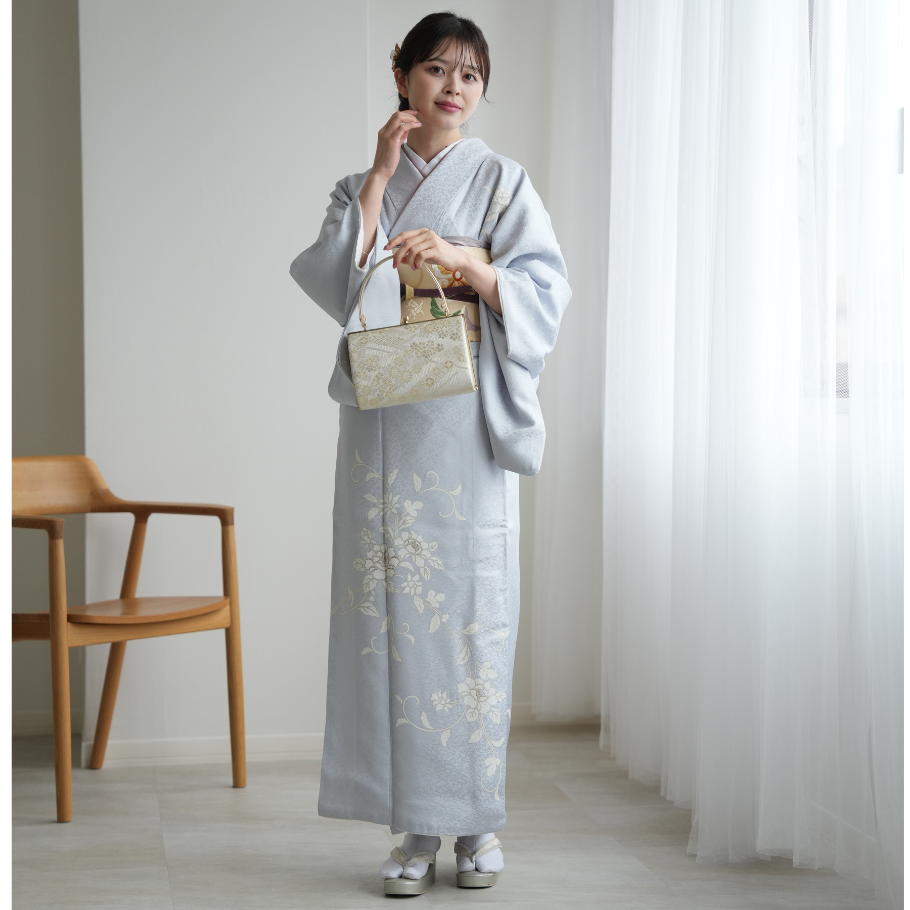 レンタル 訪問着 おしゃれ フルセット 正絹 着物 花柄 七五三 結婚式