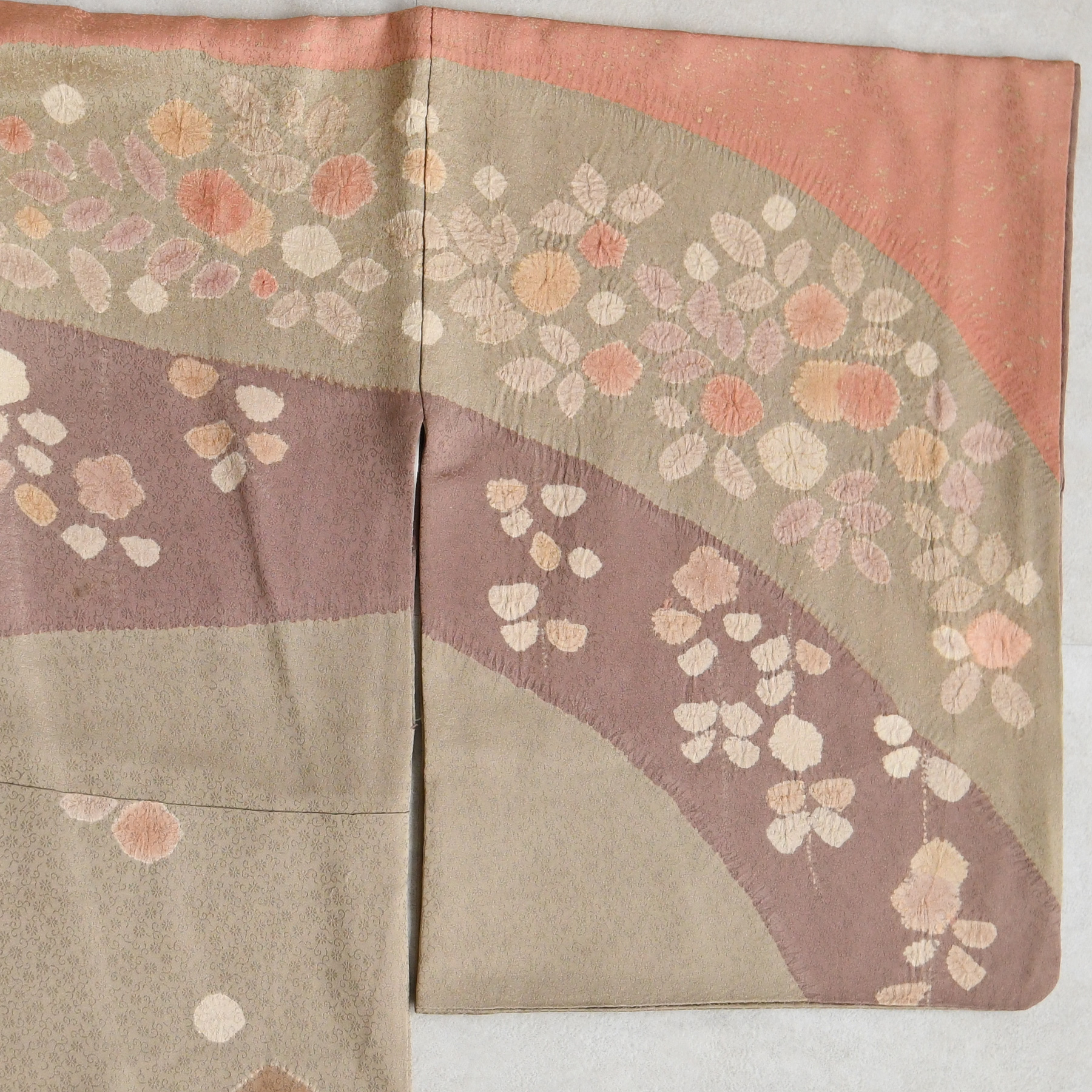 訪問着 レンタル おしゃれ 20点 フルセット 正絹 着物 花 コーラル系