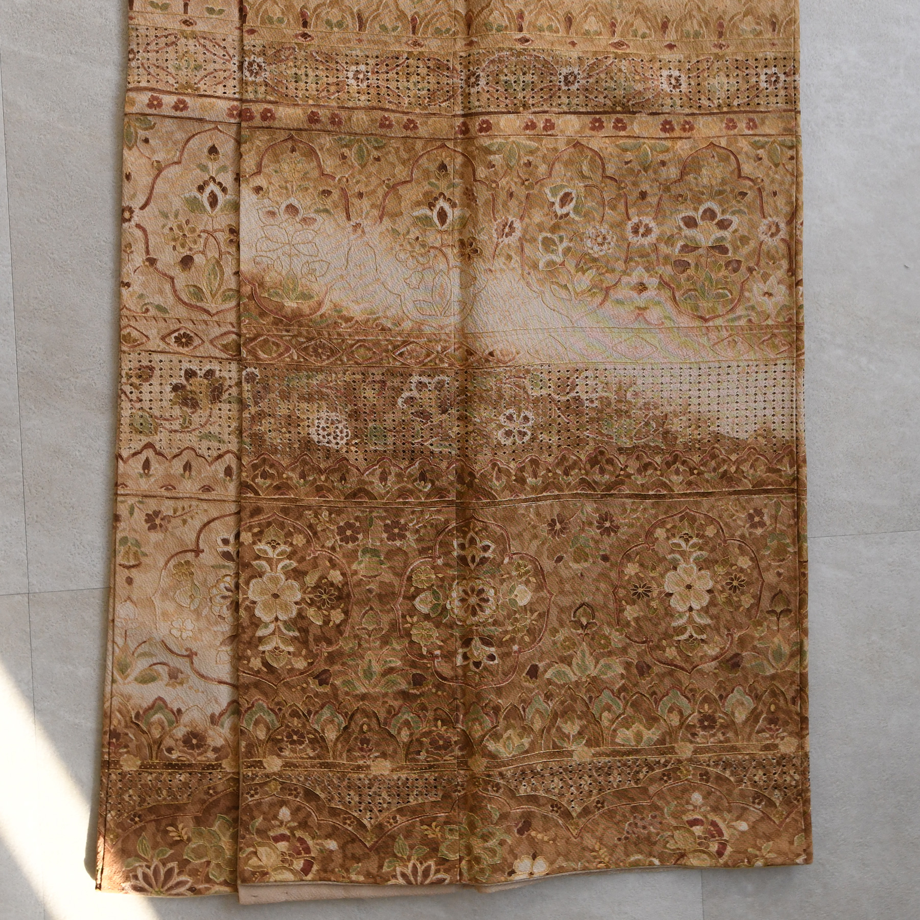 訪問着 レンタル おしゃれ 20点 フルセット 正絹 着物 花 茶系 コプト