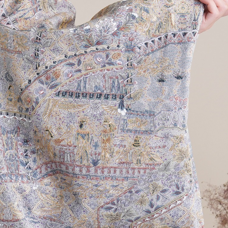 訪問着 レンタル おしゃれ 20点 フルセット 正絹 着物 花 グレー系