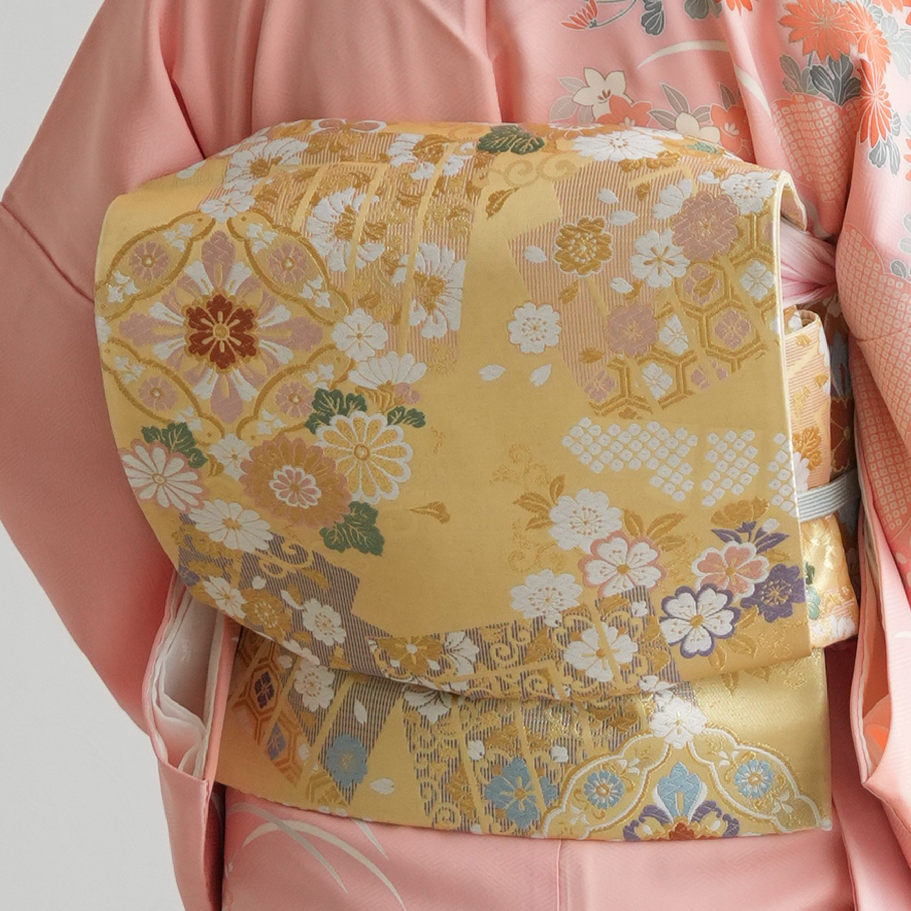 レンタル 訪問着 おしゃれ フルセット 正絹 着物 菊 ピンク系 七五三