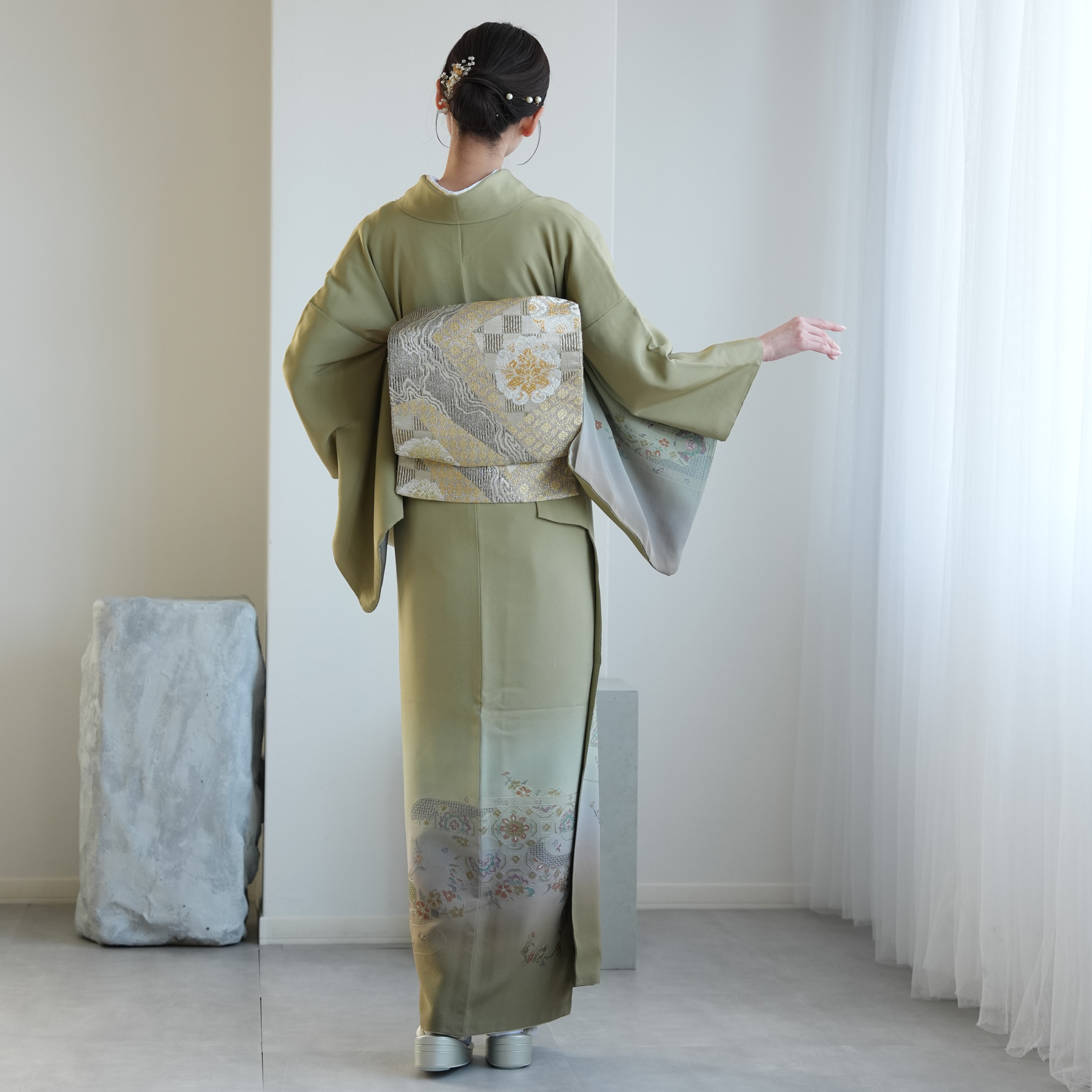 レンタル 訪問着 おしゃれ フルセット 古典柄 正絹 着物 七五三 結婚式