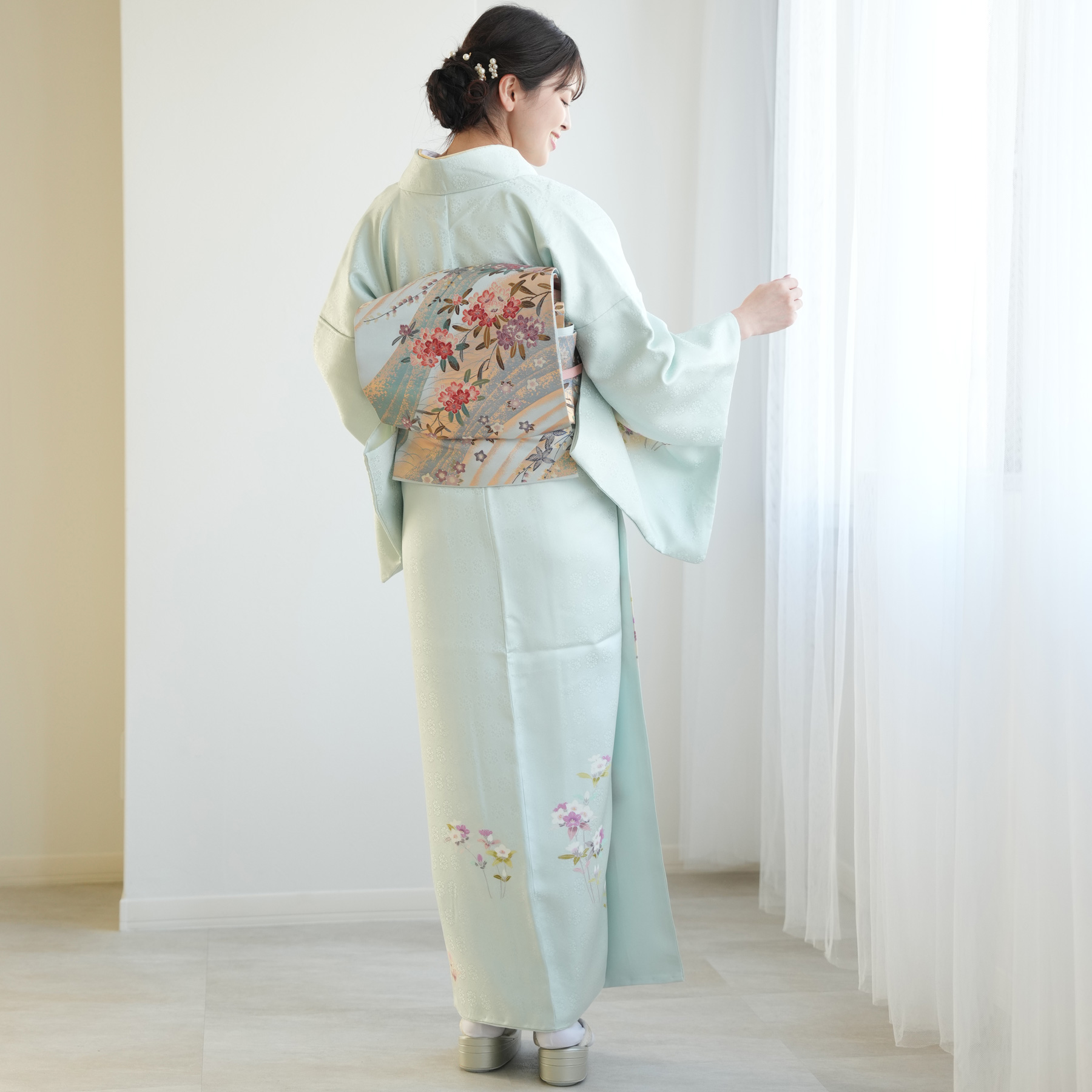 専用☆訪問着単品☆　水色　結婚式　七五三　お宮参り　入学式 SOUBIEN（創美苑） 訪問着 単品 お宮参り 七五三 青 水色 青緑 ブルー