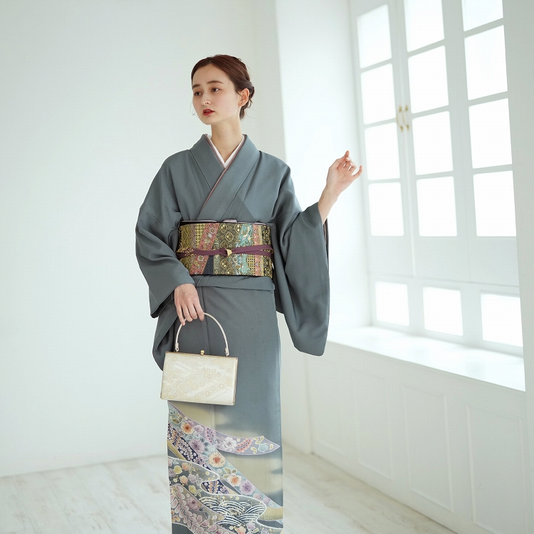 大人上品なおすすめコーデ レンタル 訪問着 おしゃれ 正絹 レトロ 古典柄 フルセット 20点 着物・浴衣