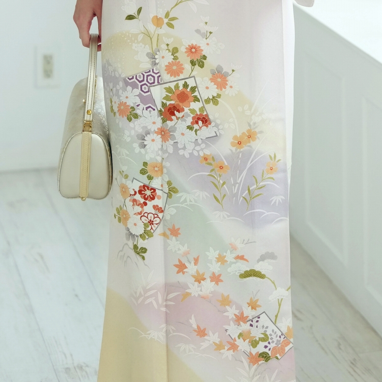 訪問着 レンタル おしゃれ 20点 フルセット 古典柄 正絹 着物 花