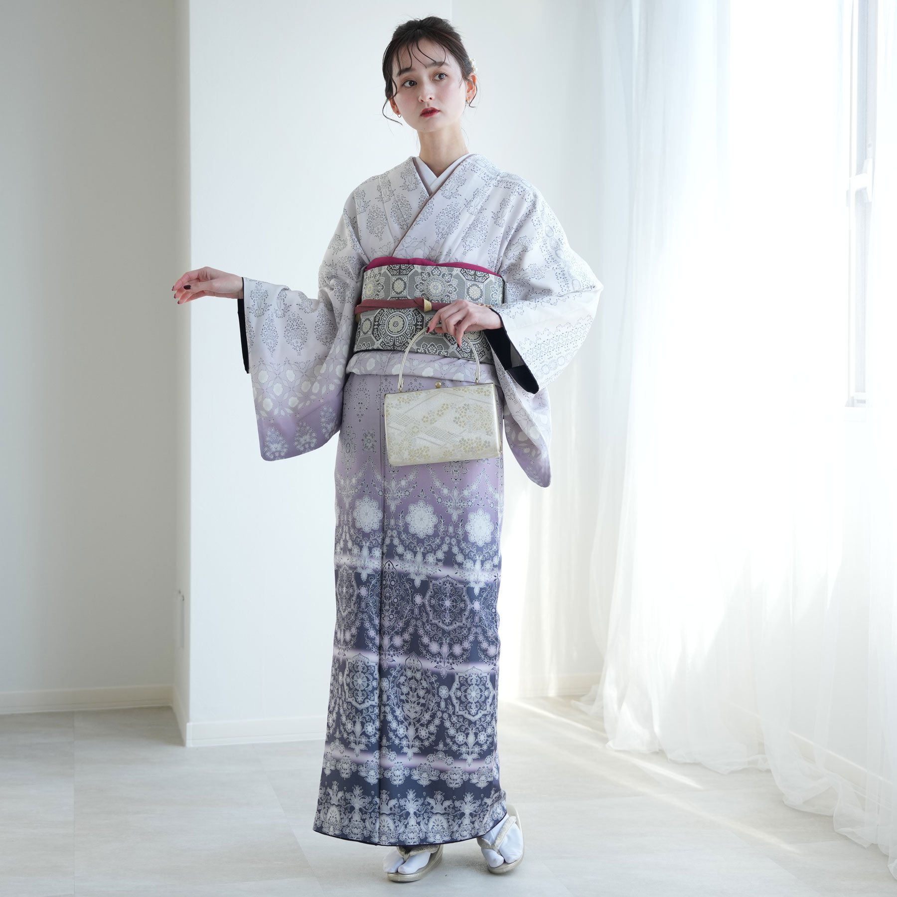訪問着4点フルセット 923Ｂ 入学式　結婚式　七五三　お宮参り 訪問着フルセット 4点セット 正絹 入学式 七五三 お宮参り 結婚