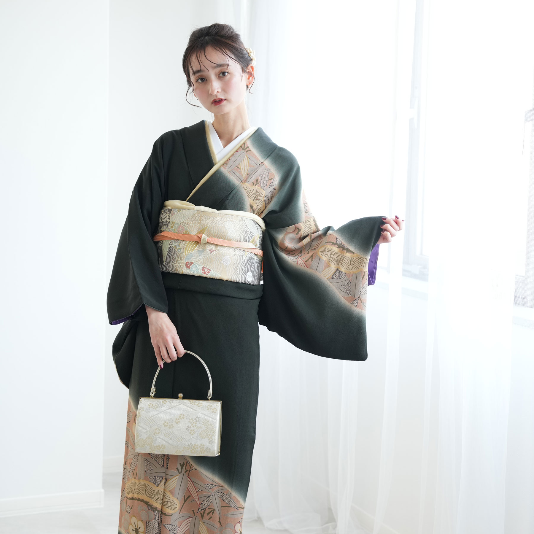 極美品　正絹　七五三　黒　フルセット 極美品 正絹 七五三 黒 フルセット